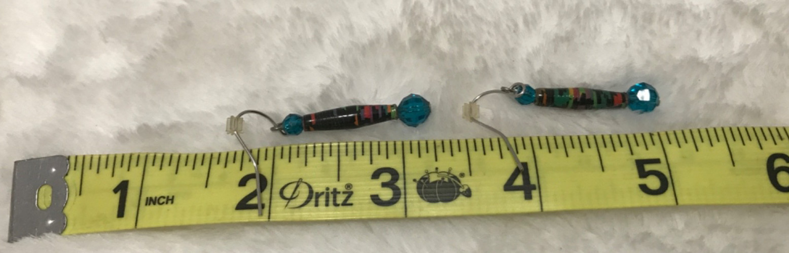 Artisan Unique Rolled Varnished Tube Paper Earrings Necklace Set