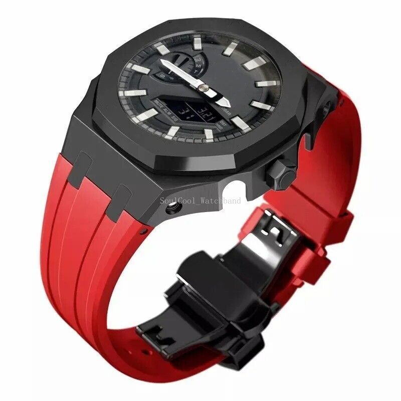 Gen 5th Metal Watch Bezel Case Mod Kit With Rubber Band For Casioak GA 2100/2110
