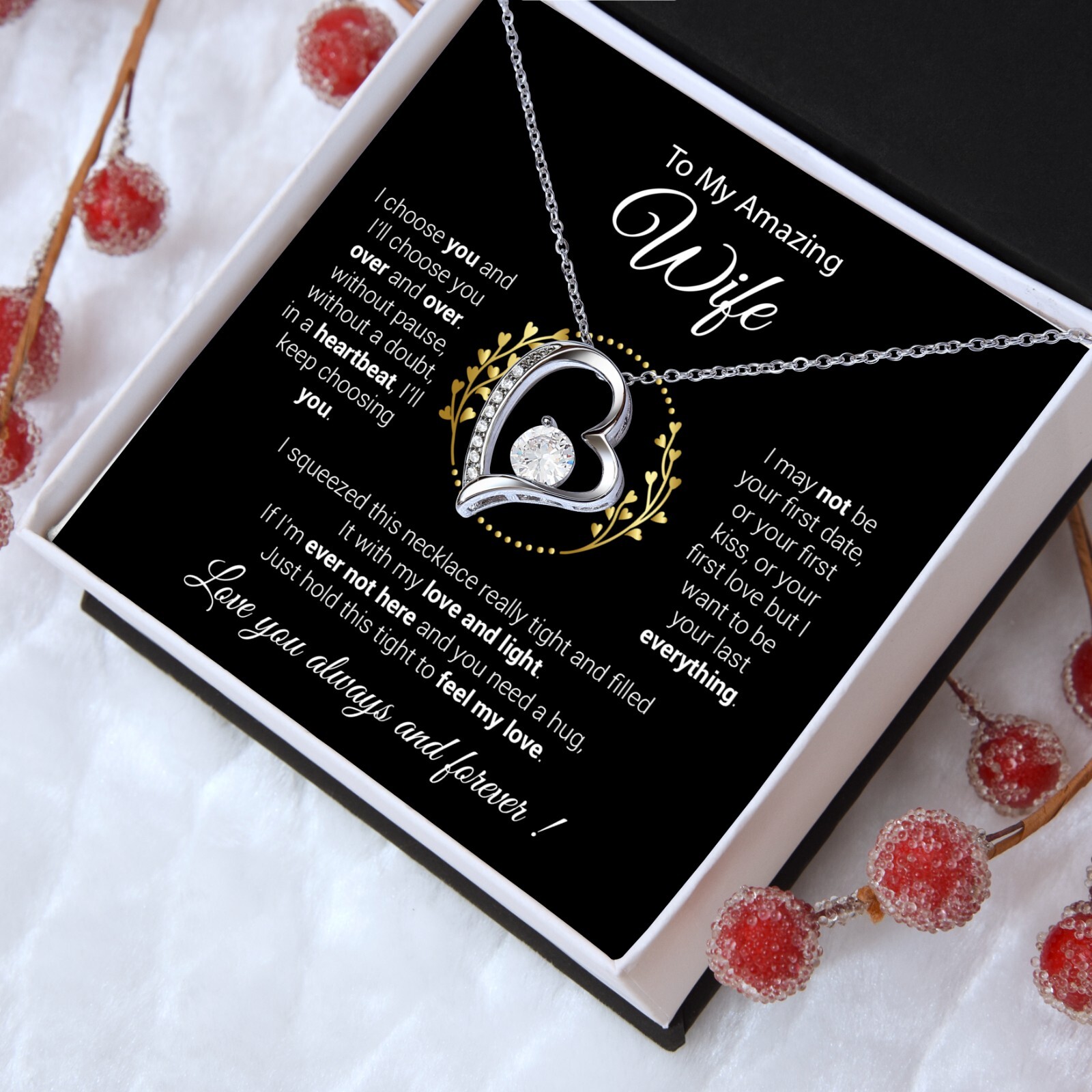 To My Wife Necklace, Mother’s Day Gift from Husband, Wife Birthday Gift