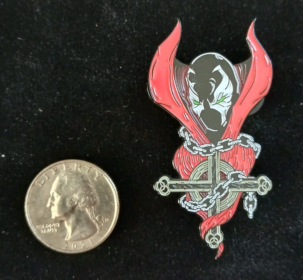 Spawn Todd McFarlane Comic Book 1990s Horror Cross Hell Chain Custom ENAMEL PIN