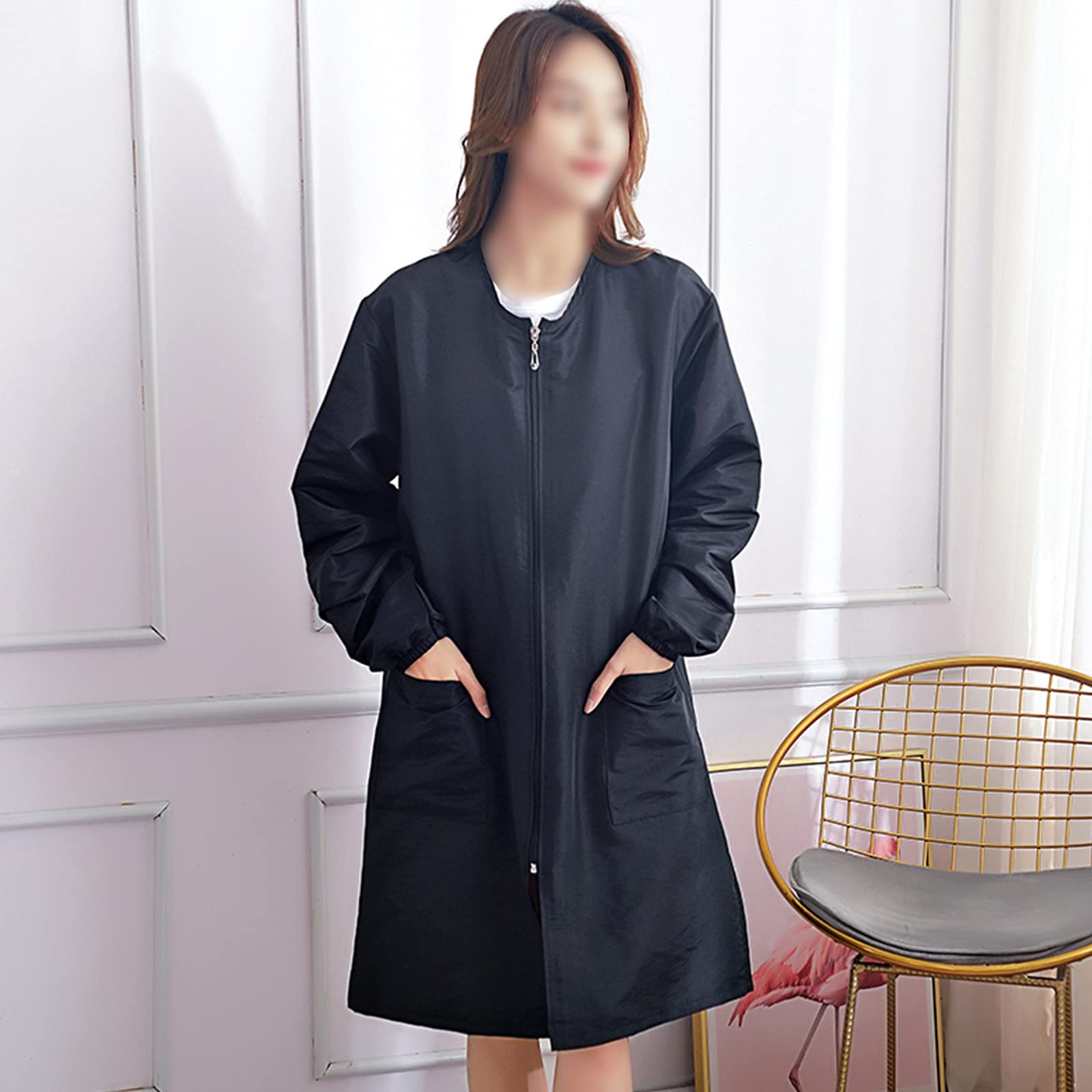 Polyester Fabric Salon Smock Stylist Jacket Waterproof Haircut Cape Apron