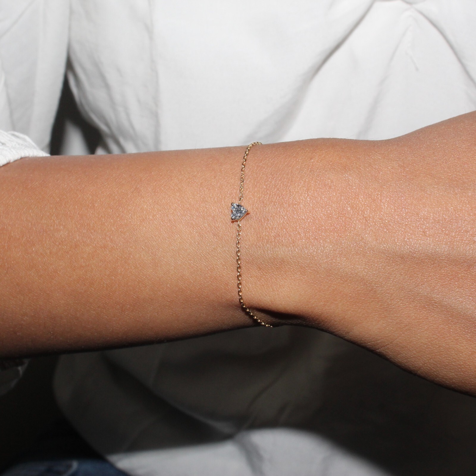 0.27 ct Lab Created Heart Diamond Classic Fashion Bracelet in 14K Yellow Gold