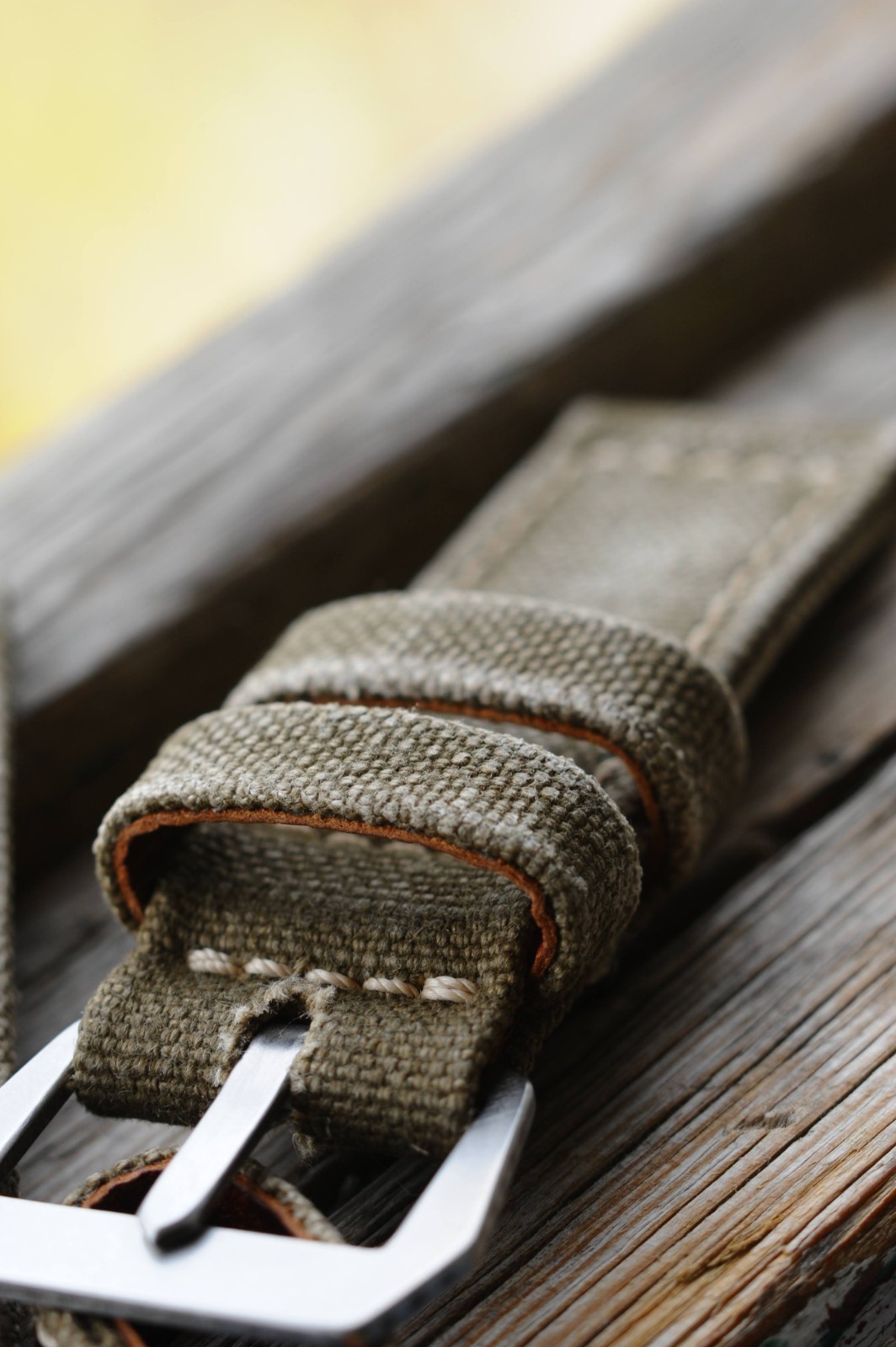 26mm Khaki Army Canvas Handmade Watch Strap, GPF Mod Style Buckle, Ready to Ship