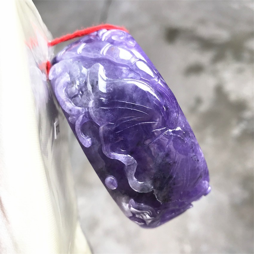 61MM Natural Icy Lavender Jadeite Jade Bracelet Burma Jadeite Jade Bangle