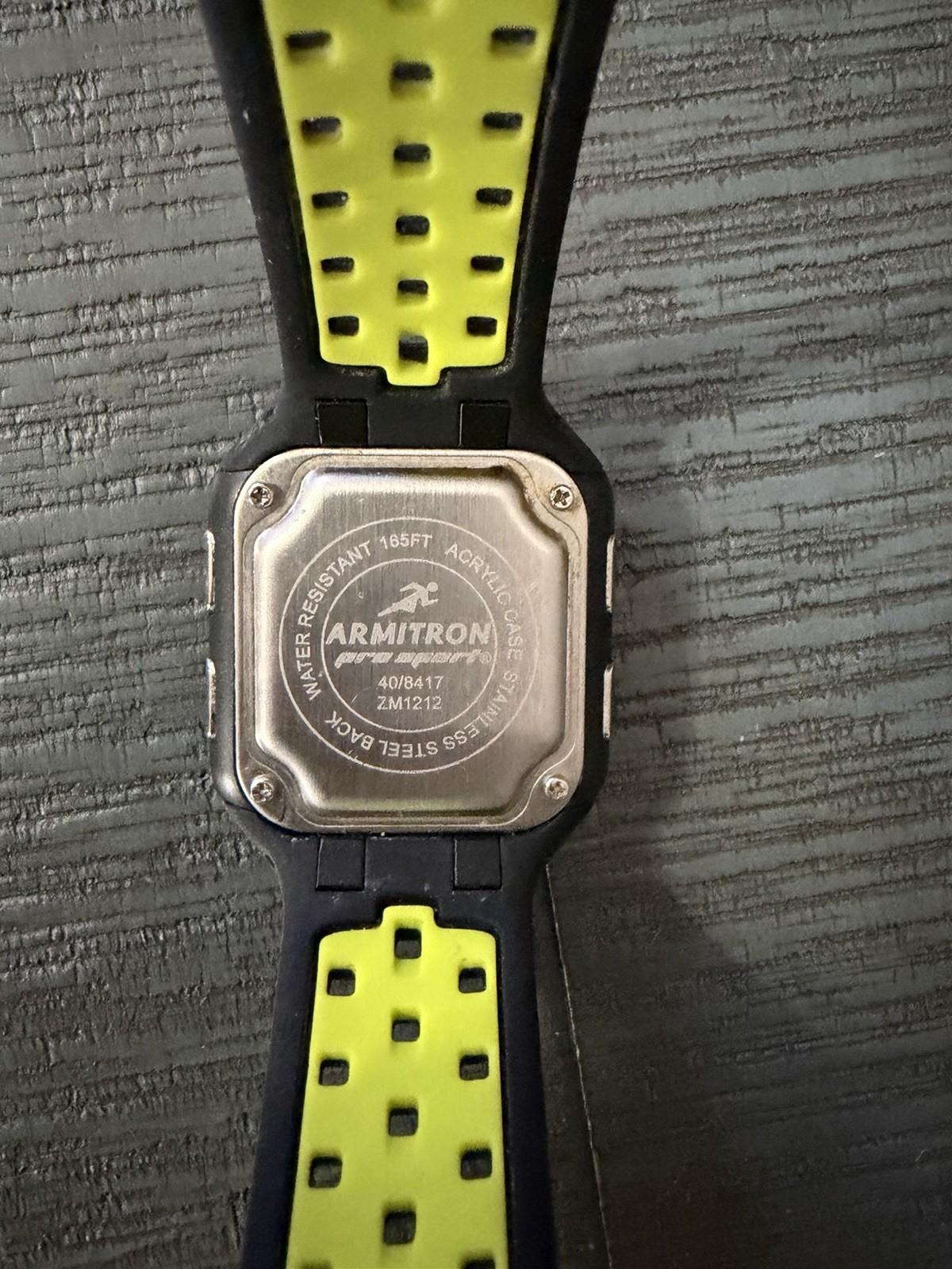 Armitron WR165FT Digital Quartz Sport Watch 50m Backlight Black/Green Rubber