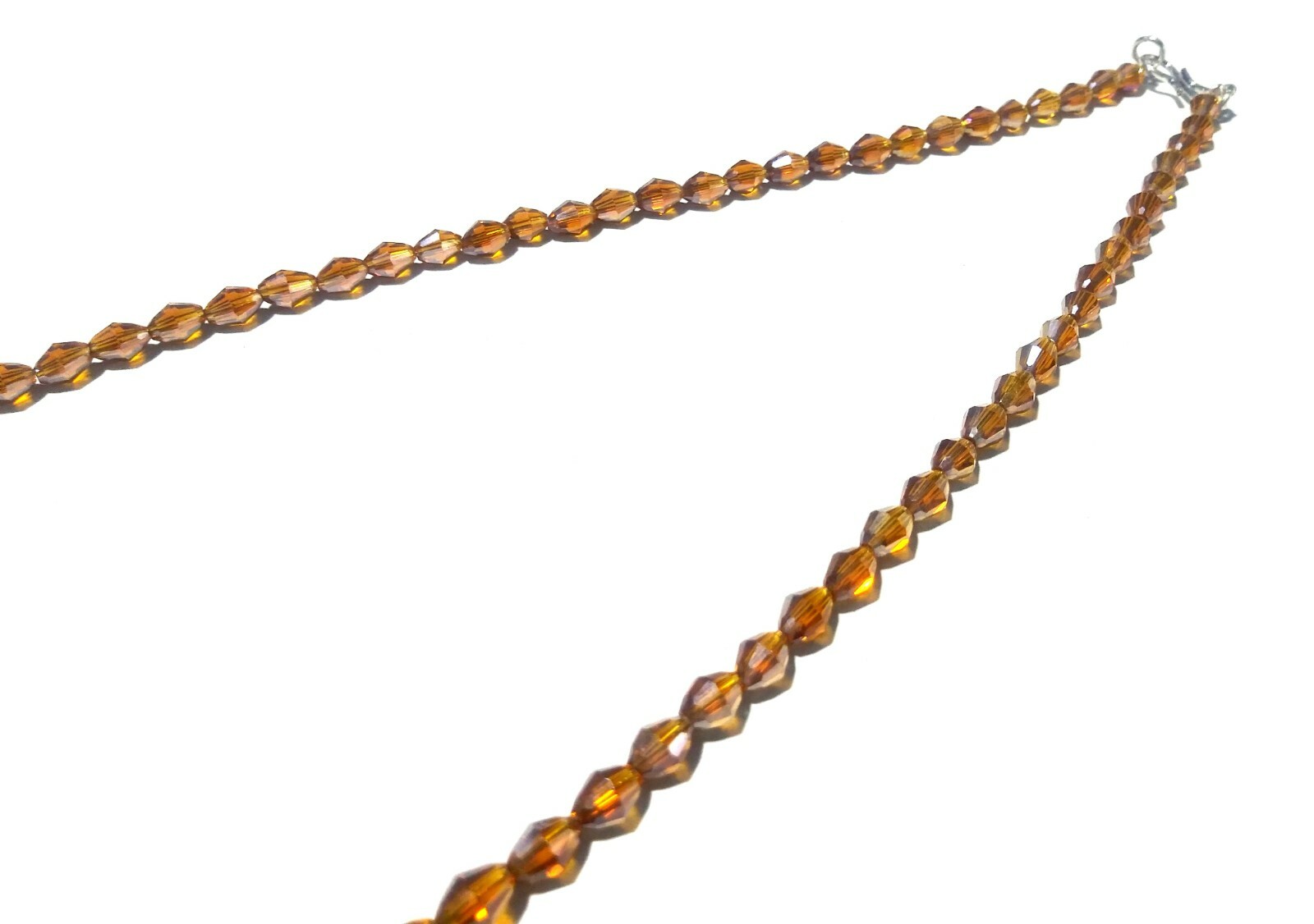 18″inch Necklace Mystic Brandy Citrine Quartz Barrel Faceted 4x6mm Hydro Beads