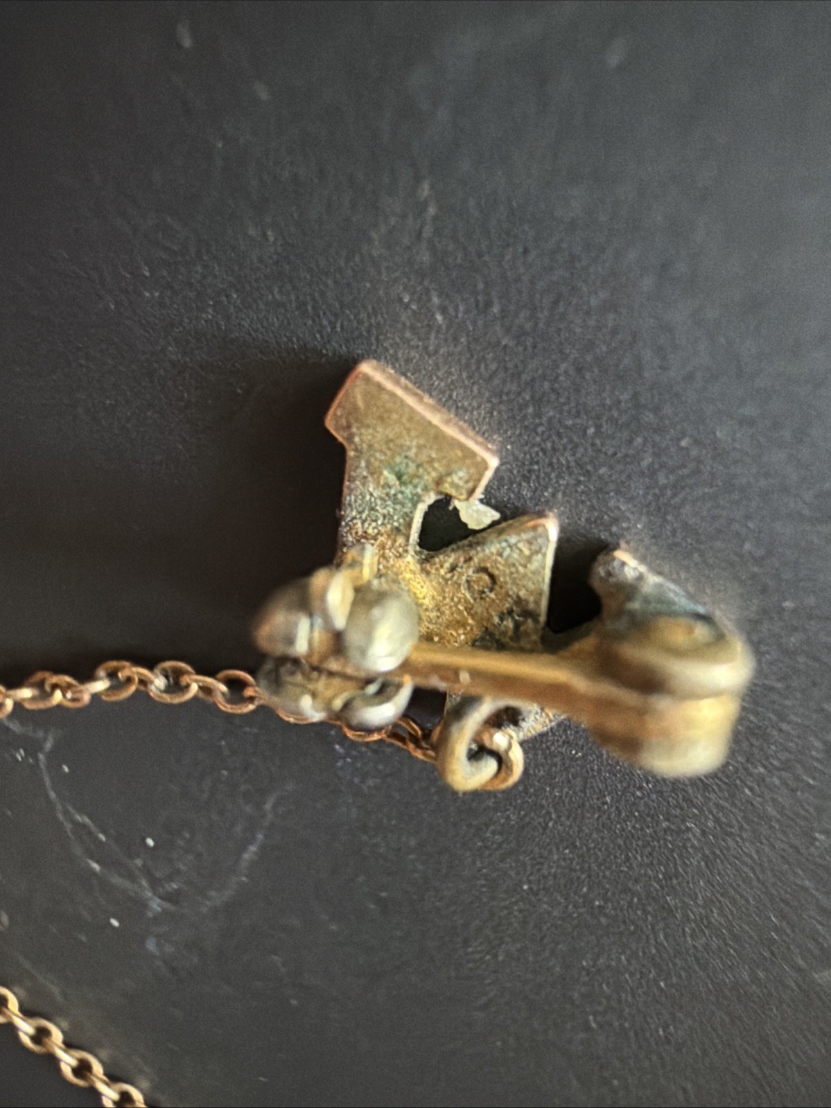 Antique Vintage Winona State Teachers College Minnesota 1929 10K Gold Pin Chain