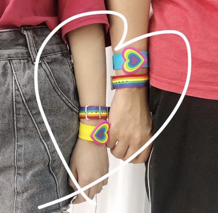 Fashion Jewelry Minimalist LGBT Rainbow Love Pride Woven Braided Bracelet 37-1