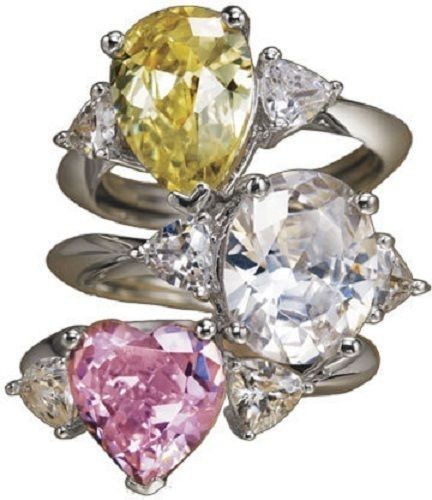 New Avon Fancy Shape PINK HEART CZ Cocktail Love RING – Sz 5, 6, 7, 8, 9, 10, 11