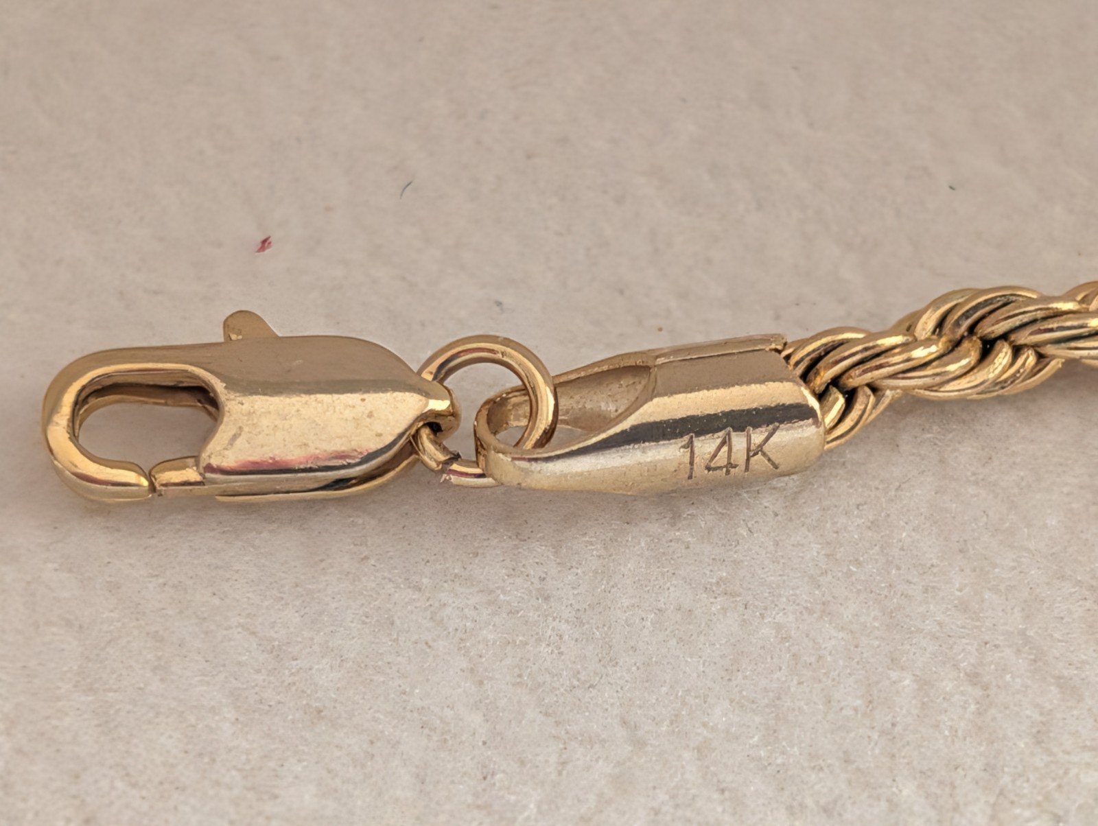 14k Gold Plated Rope Chain 4mm 24″ Necklace 14k Gold Stamped
