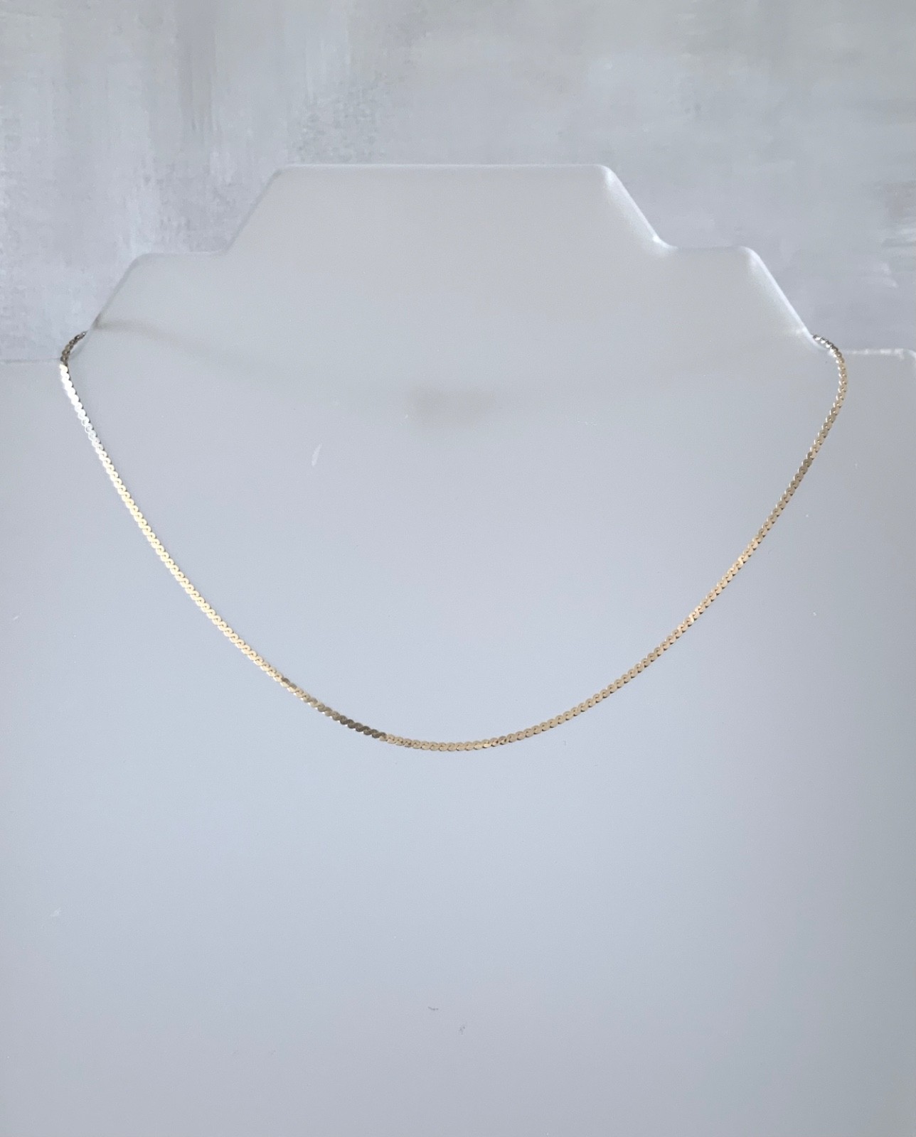Vintage polished 925 sterling silver fine serpentine S-link necklace, 38cm