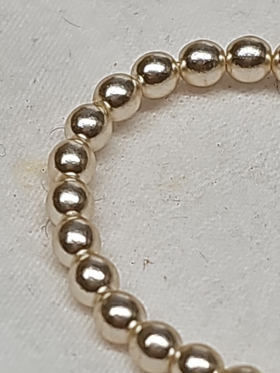 STERLING SILVER CM BABY’S Faux Pearl Beaded Vintage Bracelet 3 1/2″+1″ (OK)