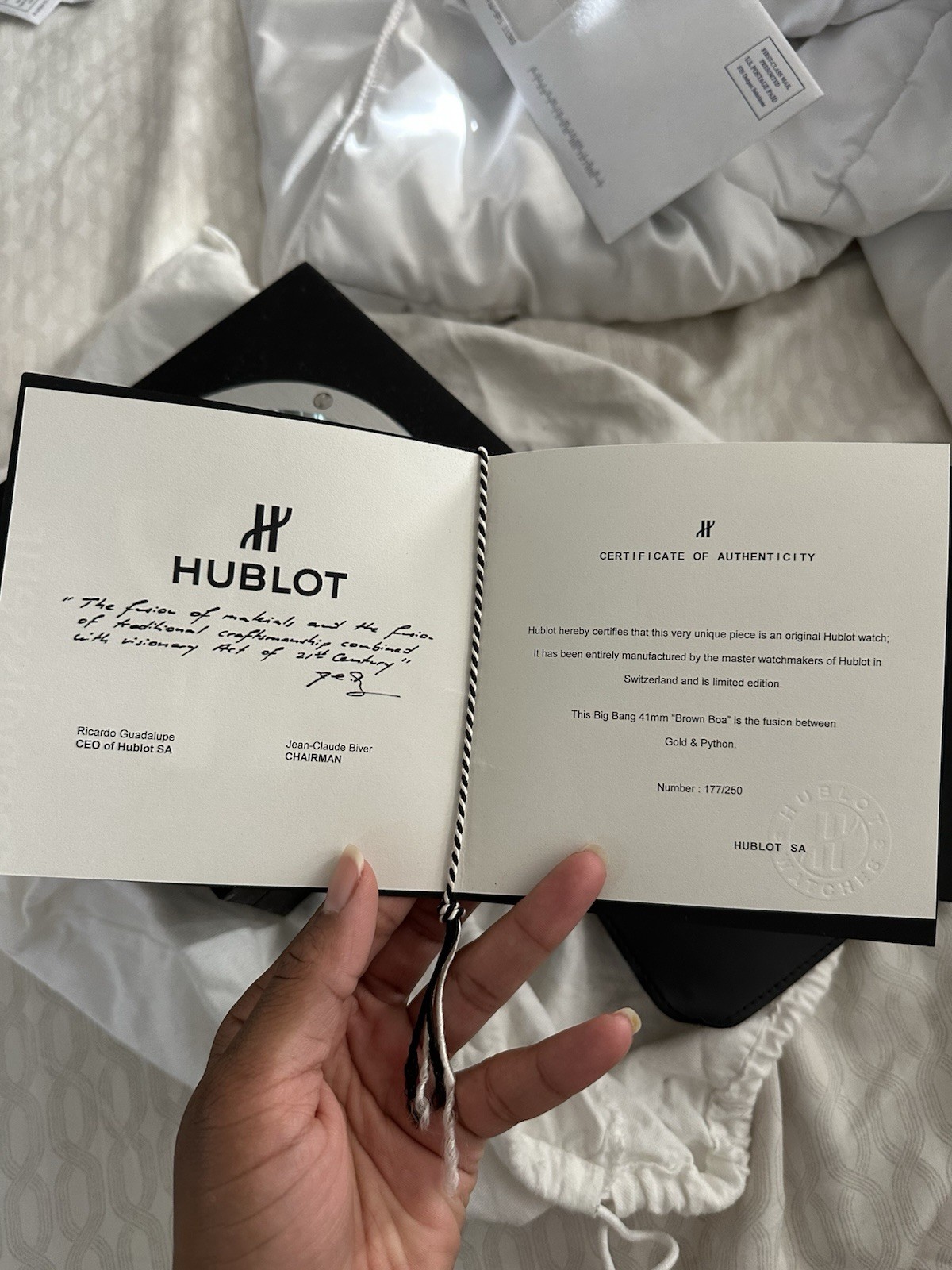 Hublot Big Bang LE 177/250 18K King Gold Diamond Python Box & Papers