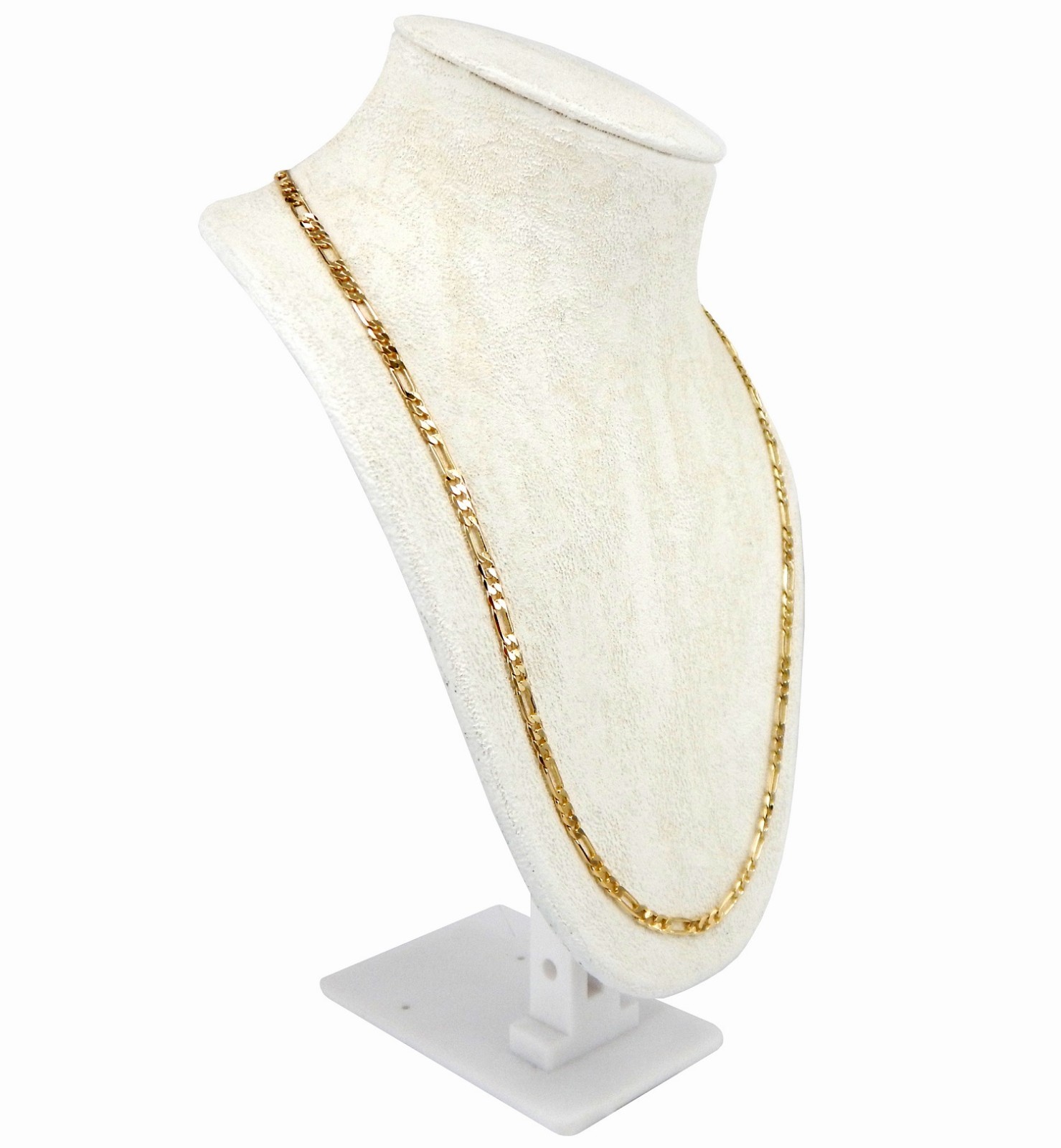 14k Italian Figaro Link Chain 4mm Necklace 18″, 20″, 24″, 30″ inch Gold Plated