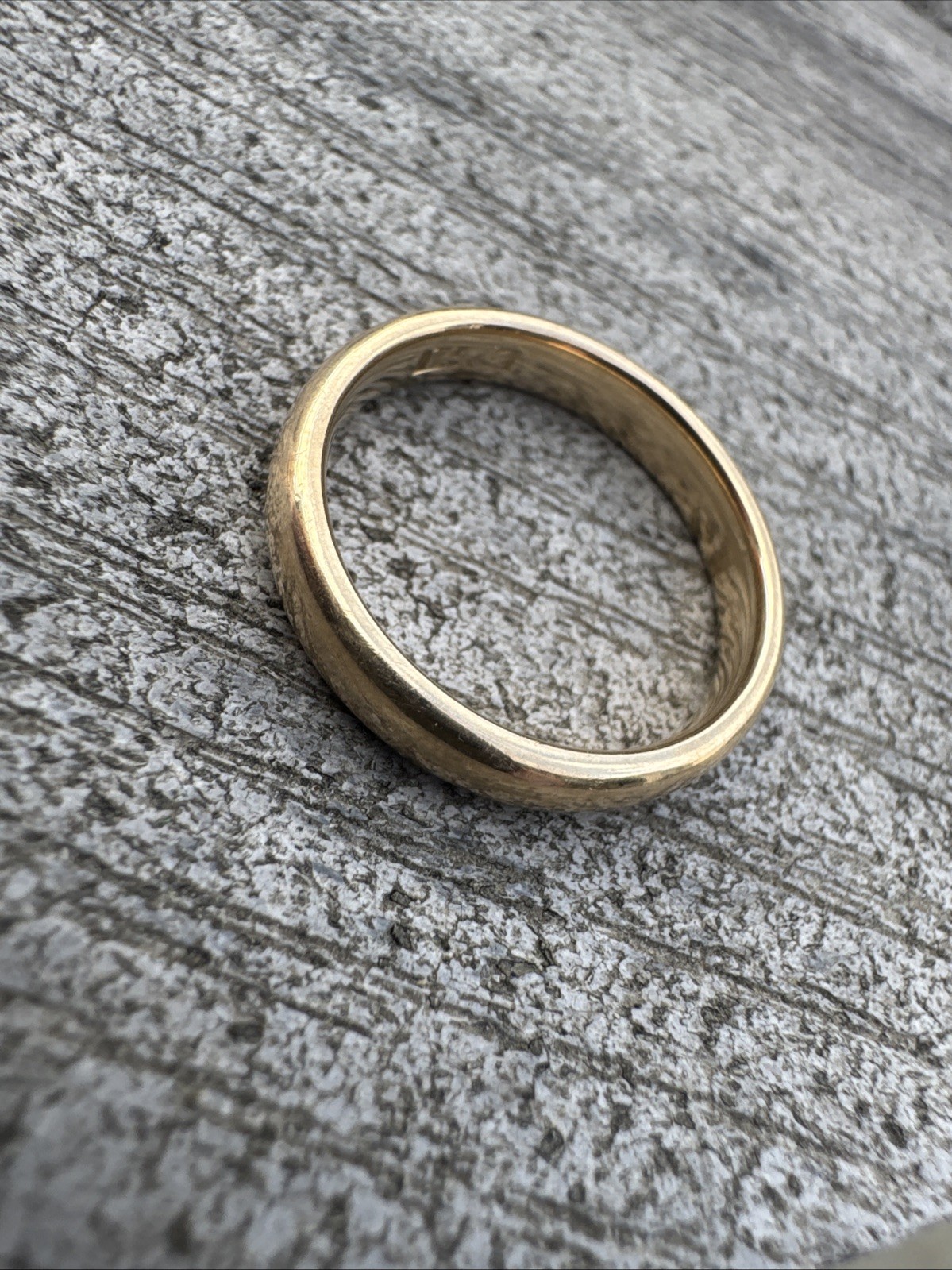 14K Yellow Gold Vintage JR Woods ArtCarved Wedding Band Ring 3.5mm Thick 3.7g