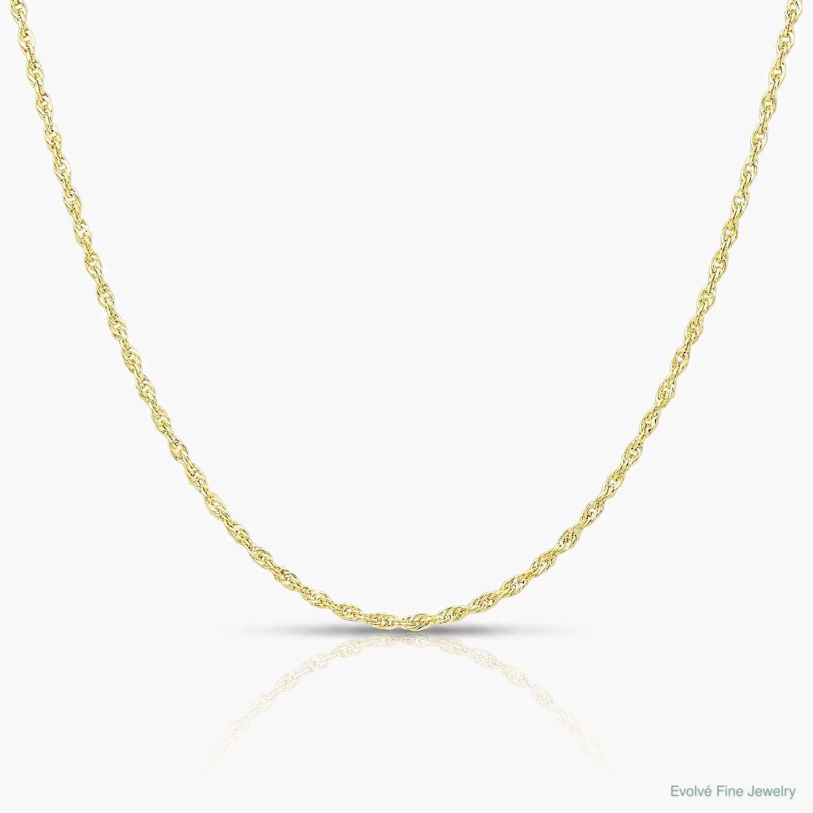10K Yellow Gold 1.15mm Carded Cable Rope Chain Necklace 16″-24″
