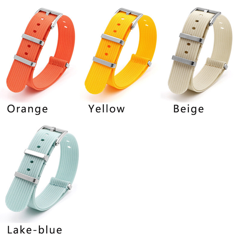 20mm Sport Bracelet Watch Strap Retro One-Piece Long Watchband Weave Nylon Bands