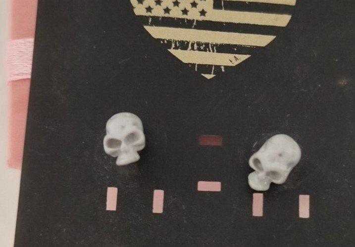 New Goth Skull Earrings Unisex Halloween Gray Lead and Nickel free