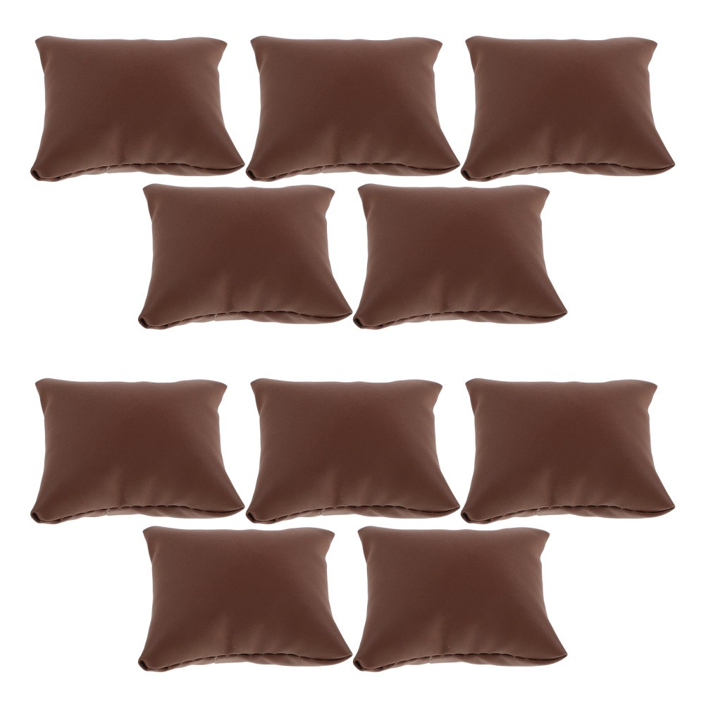 10Pcs Durable Brown PU Watch Pillow Cushions Soft Jewelry Storage Display