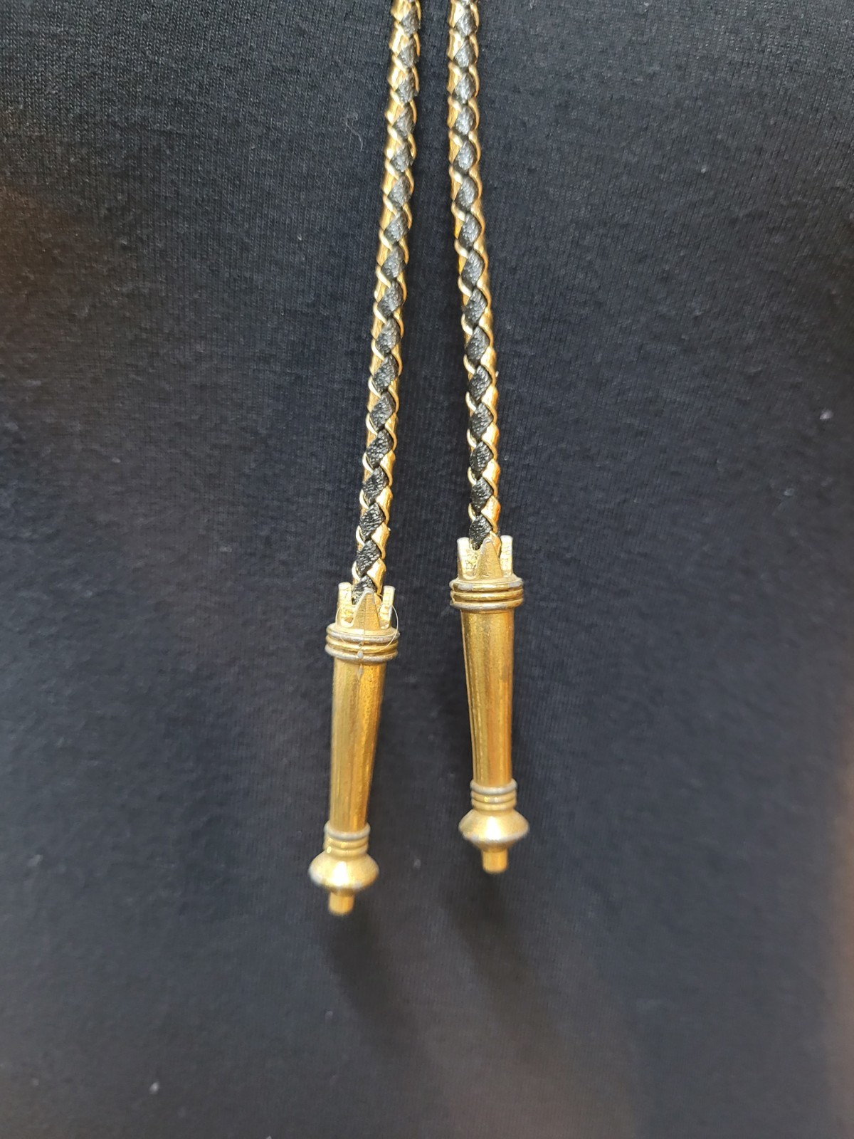 Co Federate Flag Bolo Tie With Leather Rope And Brass Tie End Cap