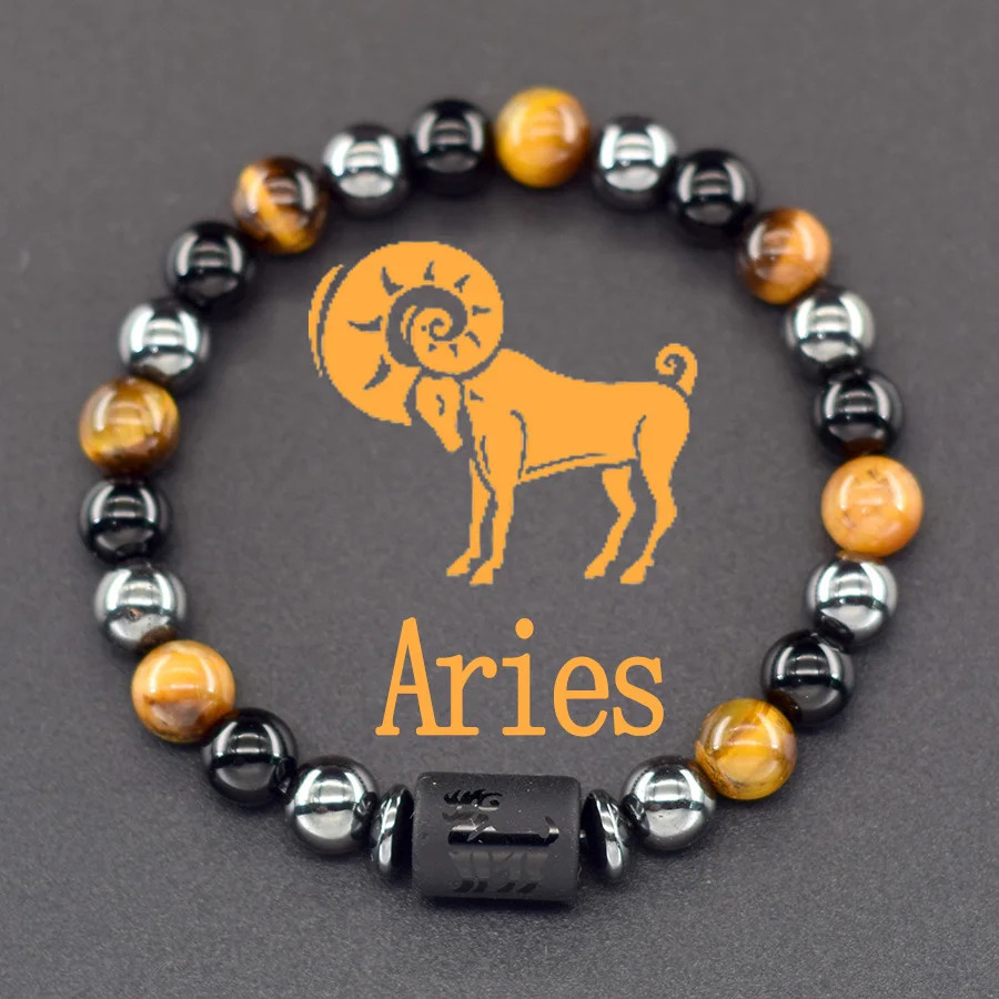 12pc Zodiac Sign Bracelet Men Women Aries Virgo Libra Charm Friendship Jewelry