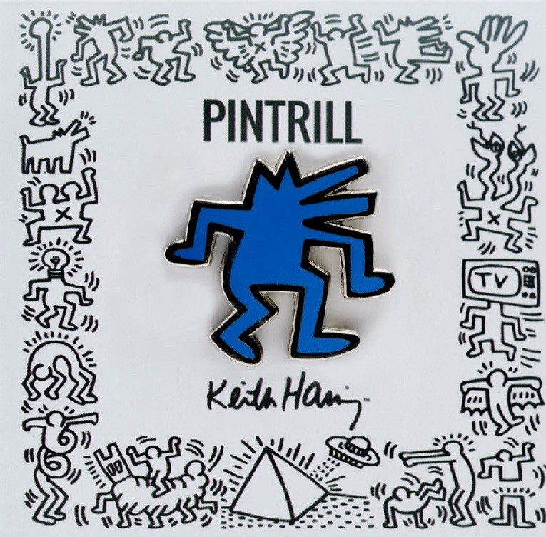 Keith Haring Dancing Dog Blue Enamel Pin (Limited Collectors Item)