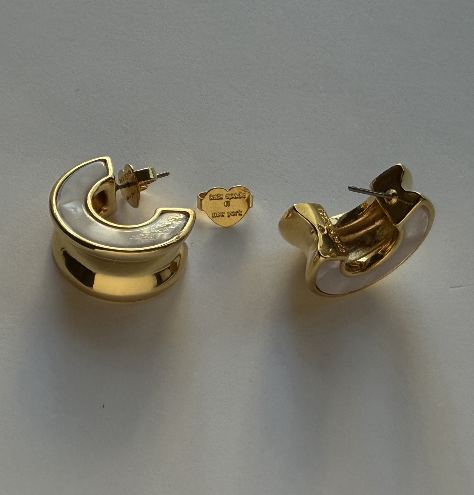 kate spade new york Gold Tone/cream multi Hoop Earrings
