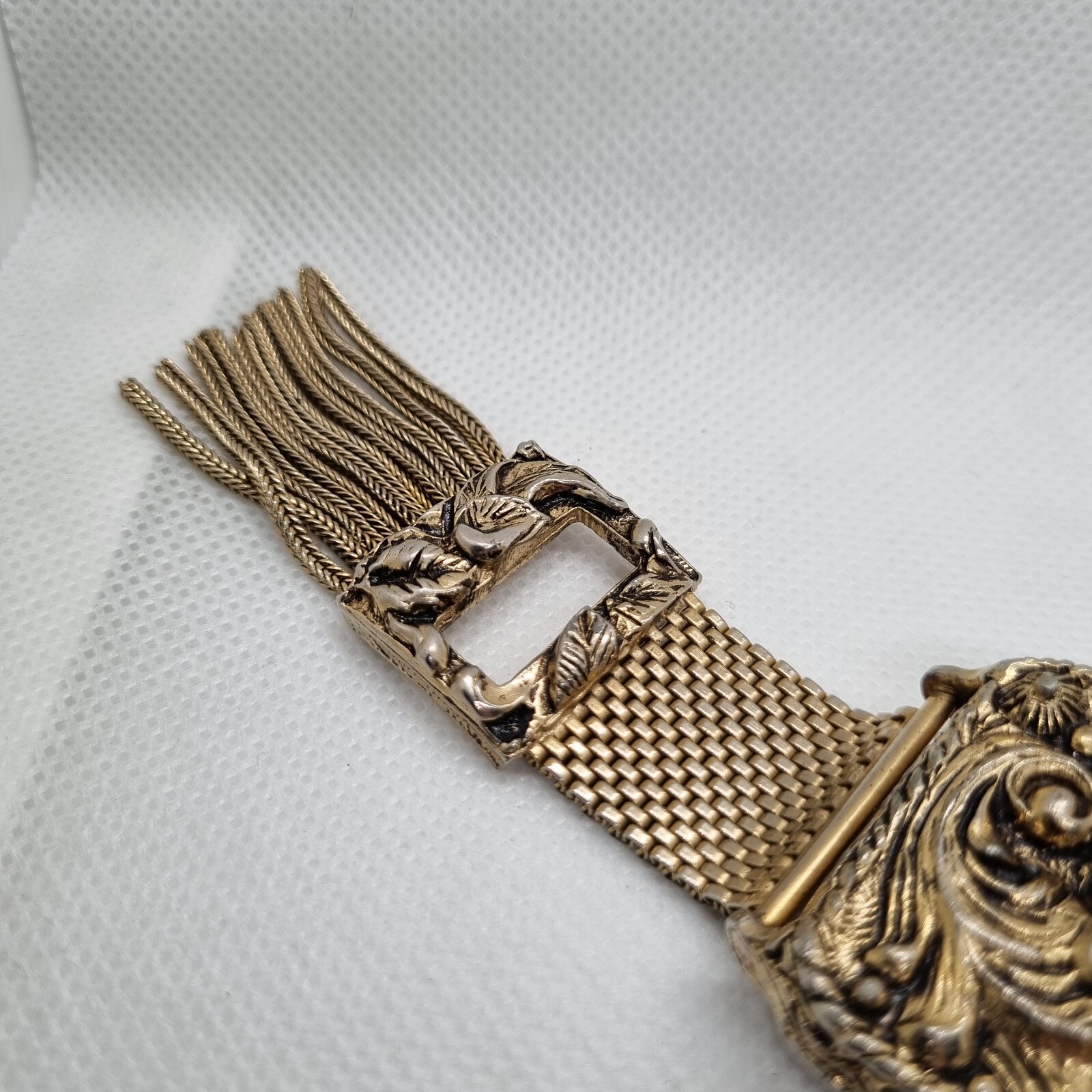 Rare Vintage Victorian Music Box tassel bracelet Swiss movement