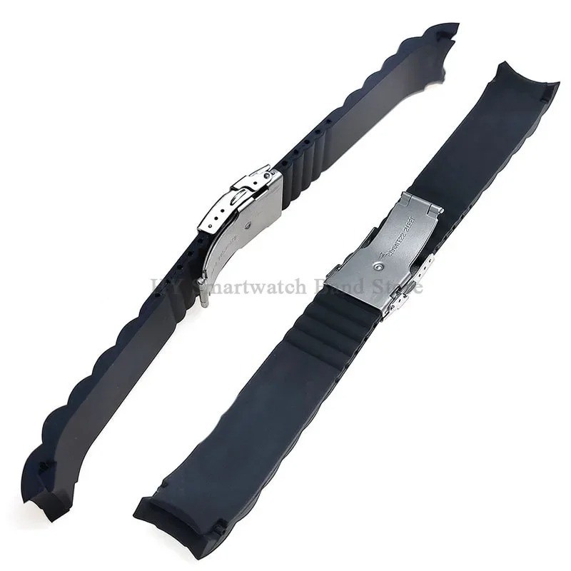 Silicone Watch Strap 16mm 18mm 20mm 22mm 24mm 26mm for Men Women Curved End