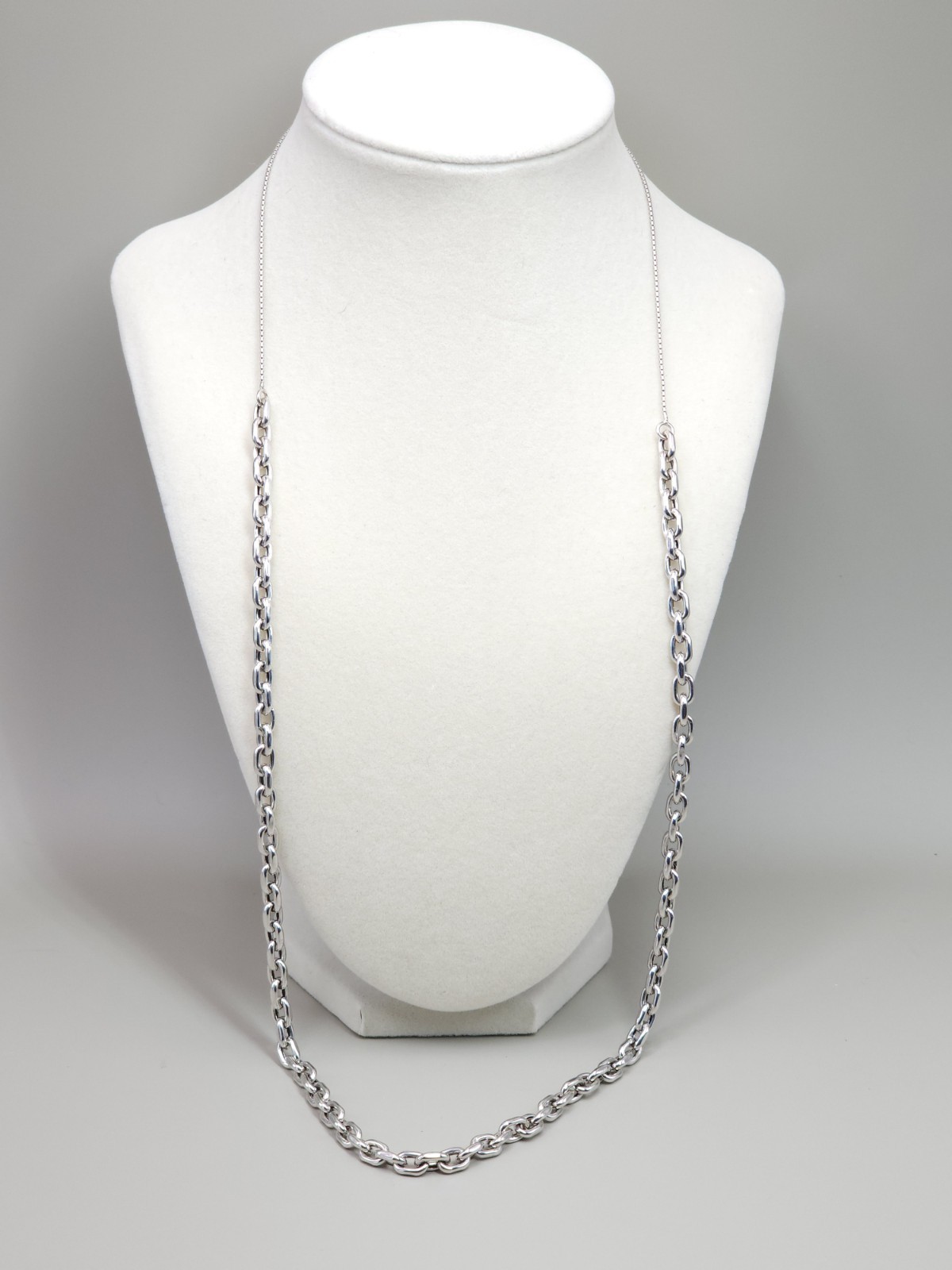 Milor Italy Solid Sterling Silver Cable Chain Necklace Adjustable 19-28″ 5.5mm