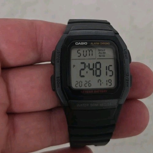 Casio 3239 W-96H Men’s Alarm Chronograph Digital Watch WR 50M Black Resin
