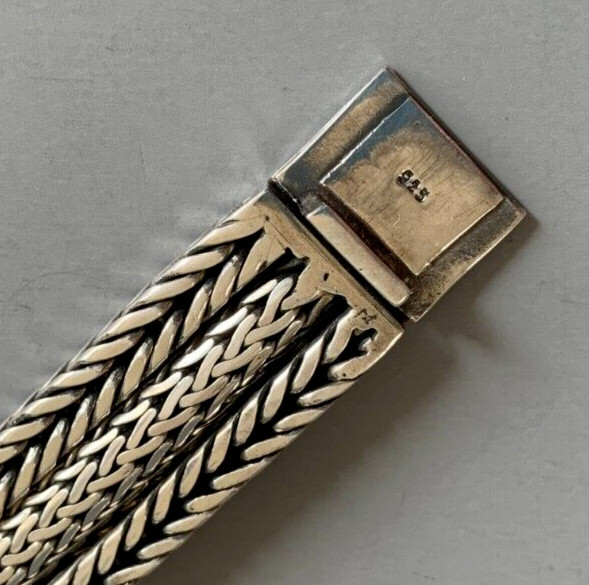 Sterling Silver 3-Strand Bali Style Foxtail Weave Woven 8″ Bracelet UNISEX 108g