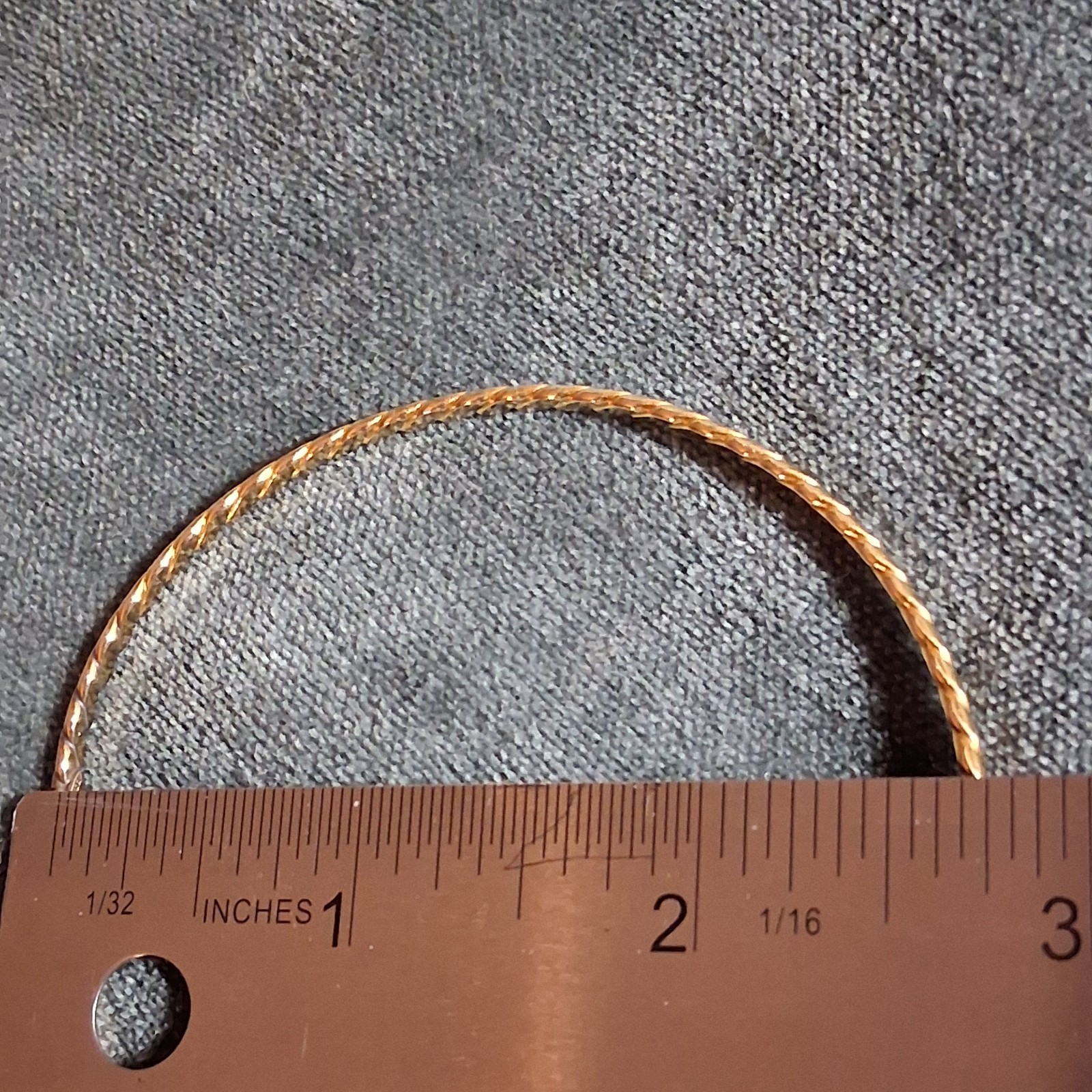 Vintage 1/20 12K Gold Filled Twisted Rope Bangle Bracelet BB Maker Mark 5.83g