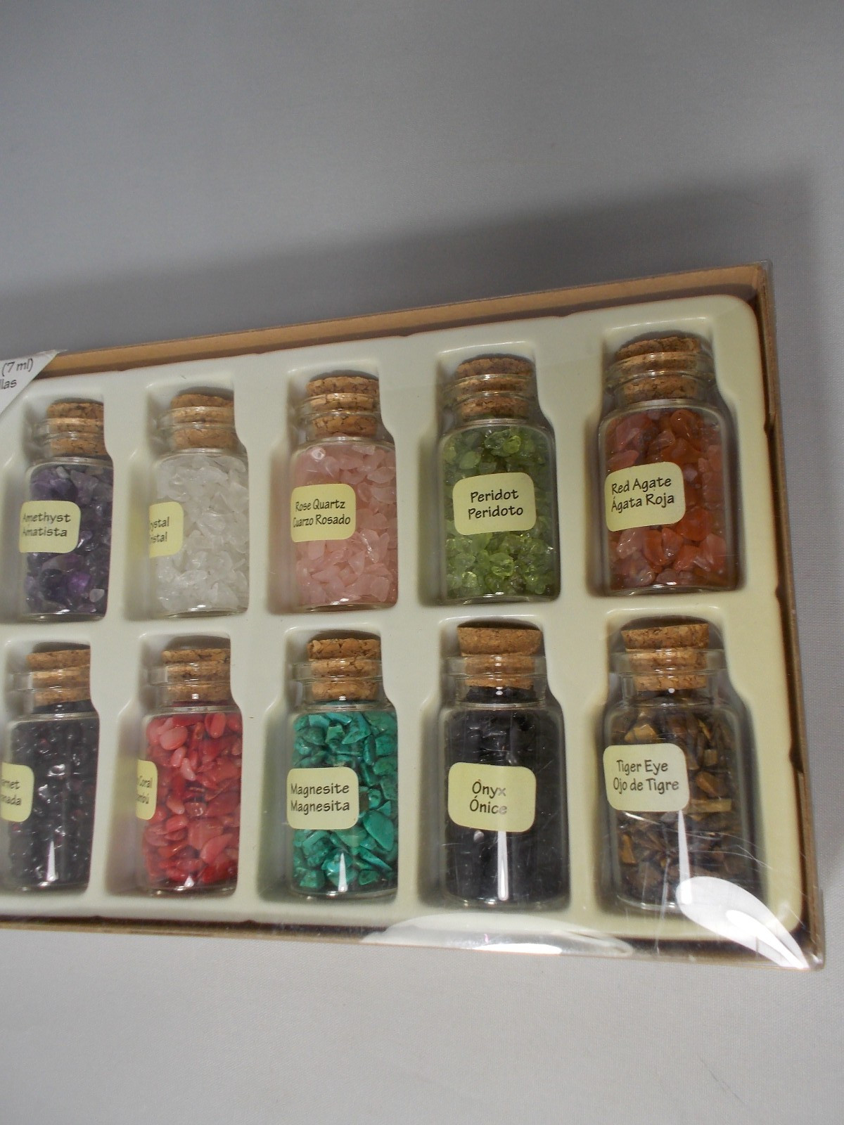 12 0.2 oz (7ml) Gemstone Bottles Bead-Landing New Old Stock Crafts Free S&H