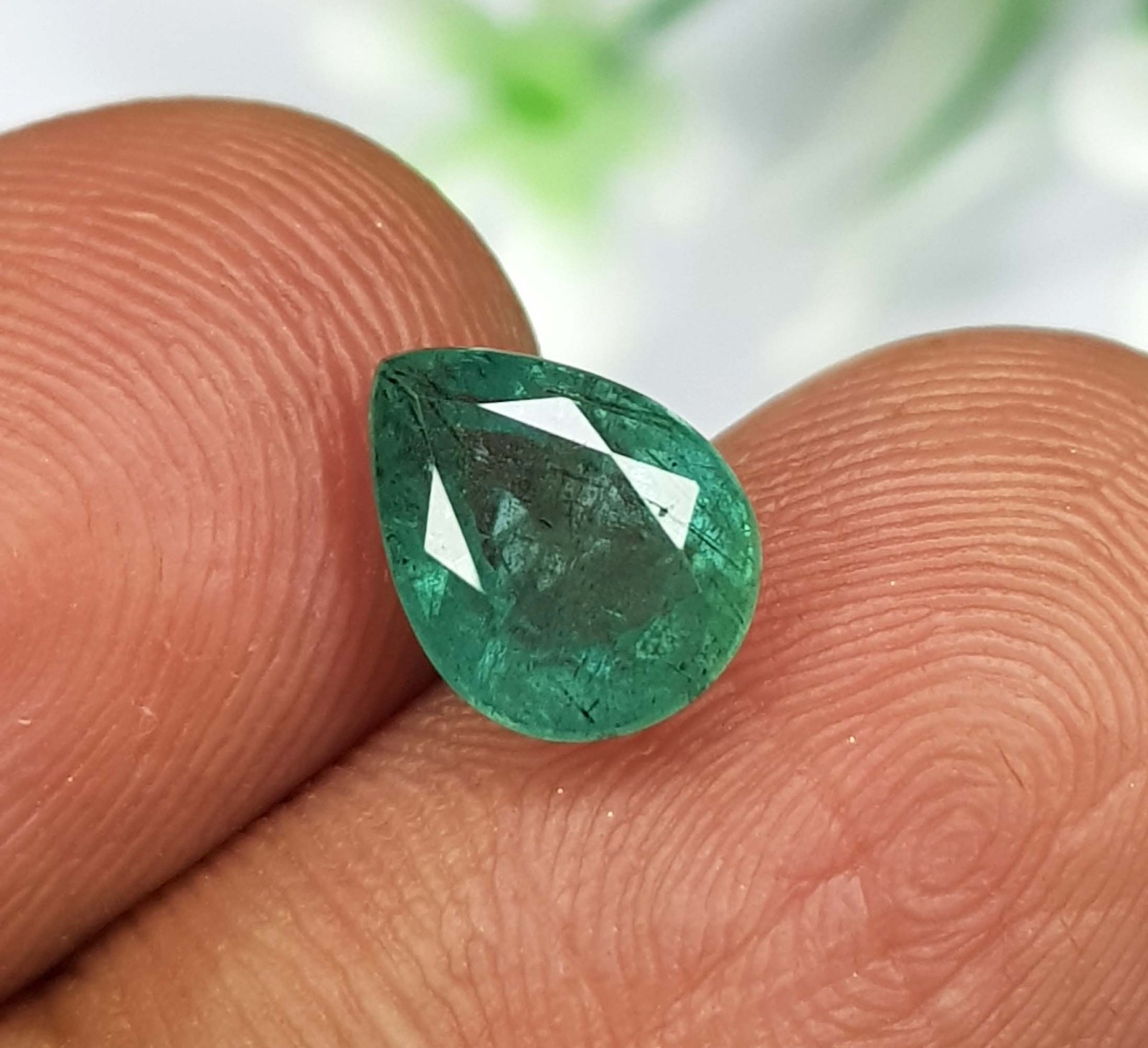 1.74 Ct Natural Emerald Zambia Pear Shape Untreated Loose Gemstone