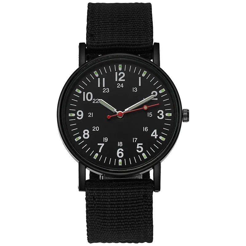 Men’s Military Army Luminous 24 Hours Dial Nylon Strap Date Quartz Wrist Watch