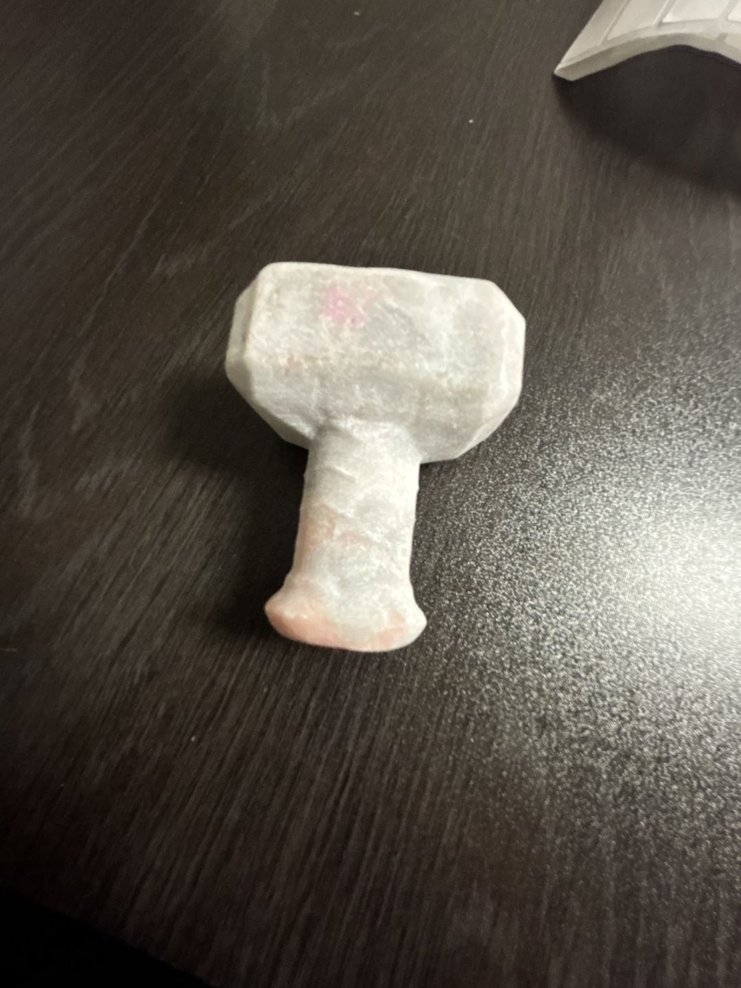 Pink opal Crystal Thor’s Hammer Mjolnir Hand Carved Decorative Figurine