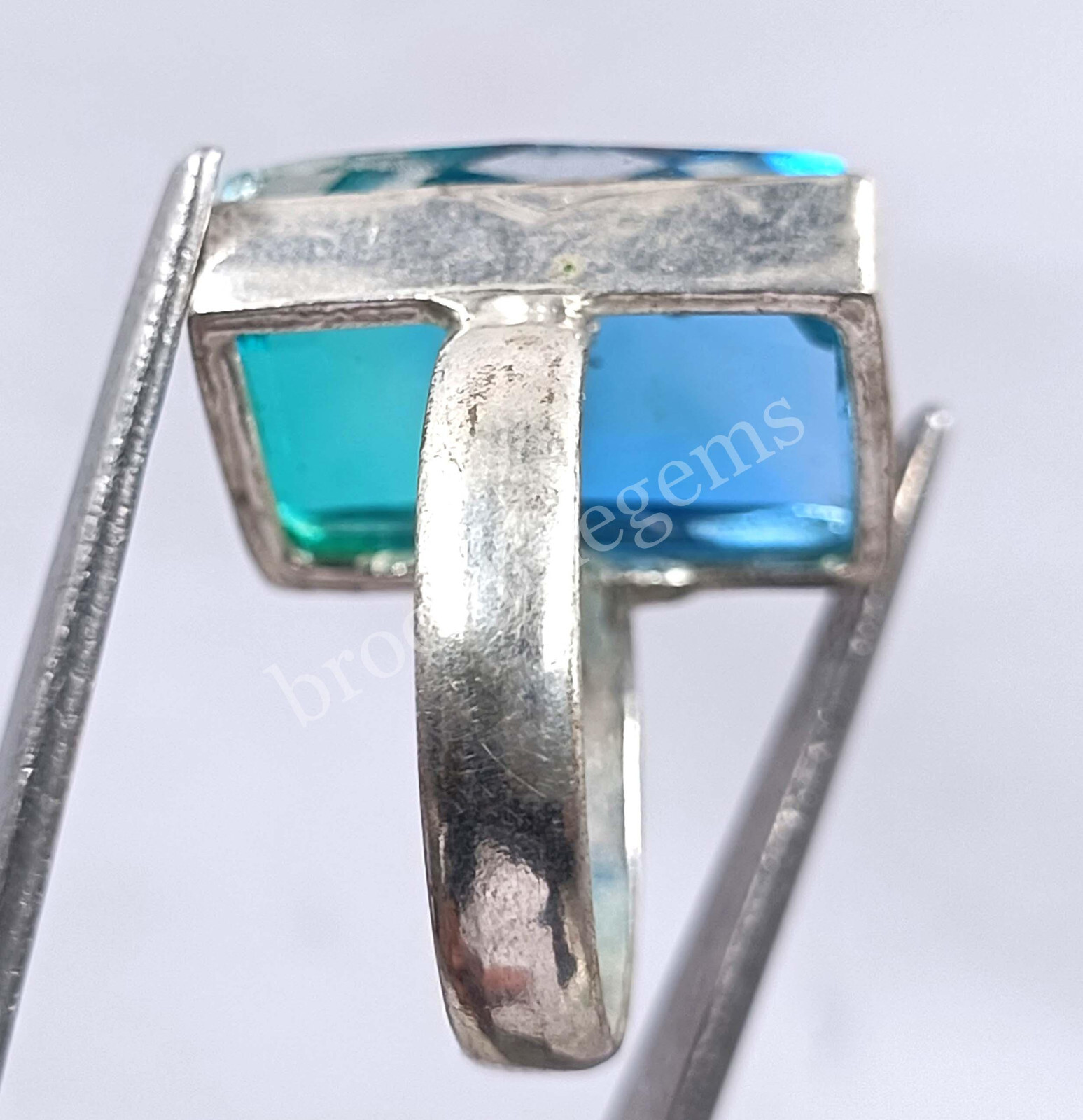 31.45 Ct 8 Size Emerald Cut Ametrine Ring 925 Sterling Silver EGL Gems 5FRU