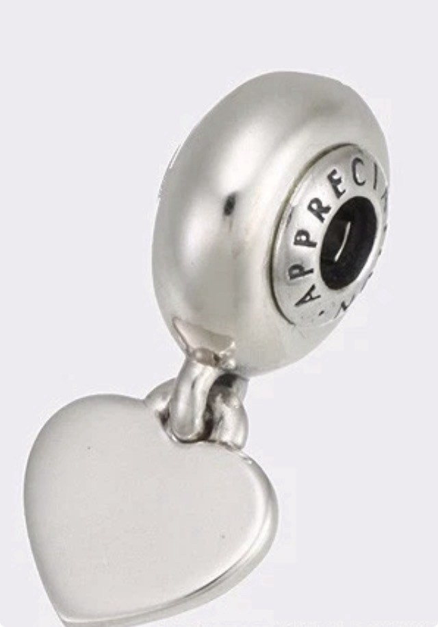 Pandora ESSENCE Collection Silver Appreciation Dangle Heart Charm 796089