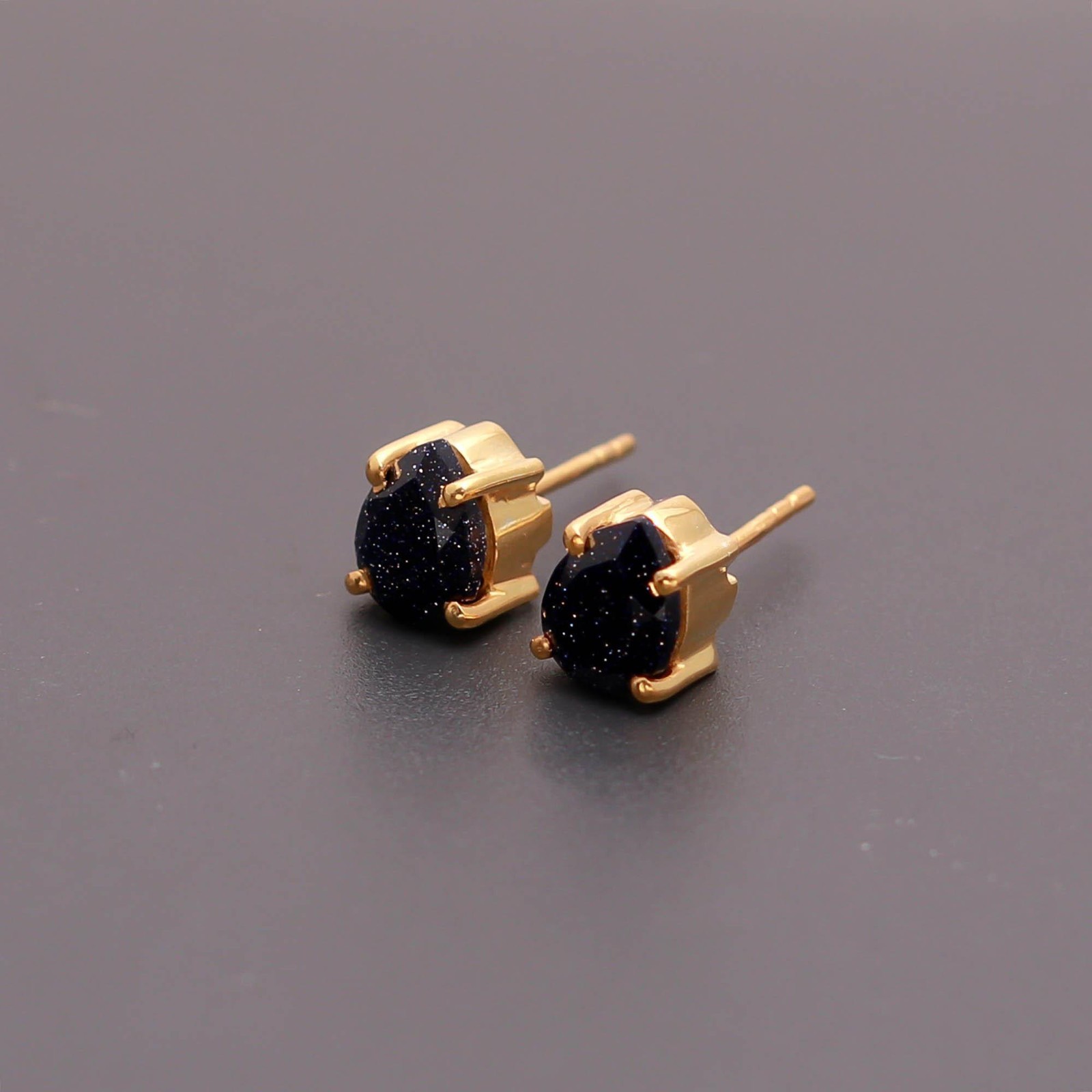 100% Natural Sandstone Pear Stud Earrings Gold Fill 925 Sterling Silver Jewelry