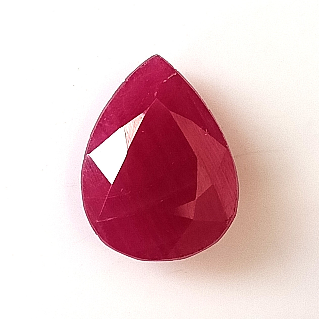 5.50 Carat Natural Unheated Ruby Faceted 12.8X9.7 mm Pear Shape Loose Gemstone