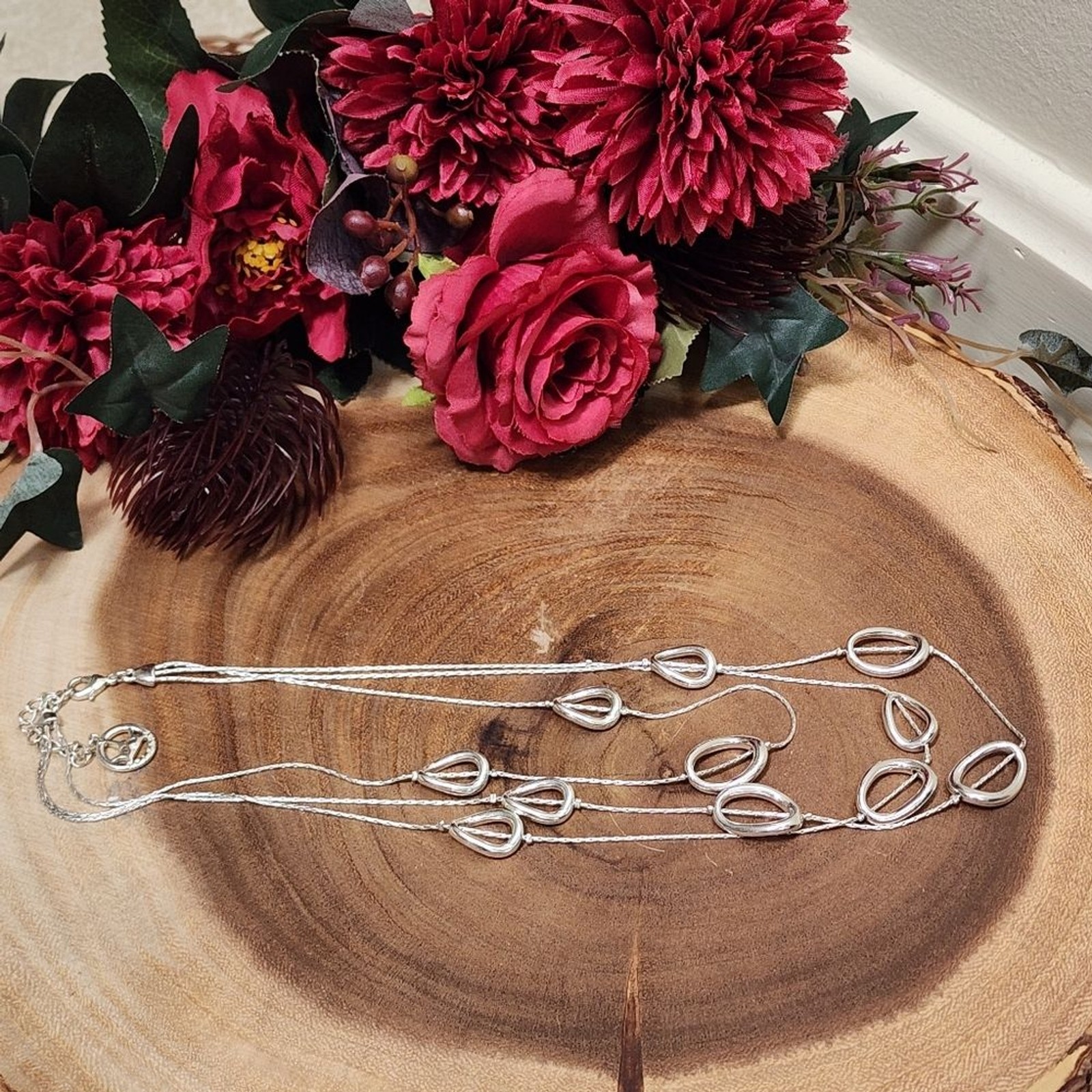 Rare Vintage Trifari 3 Strand Silver Toned Mobius Necklace