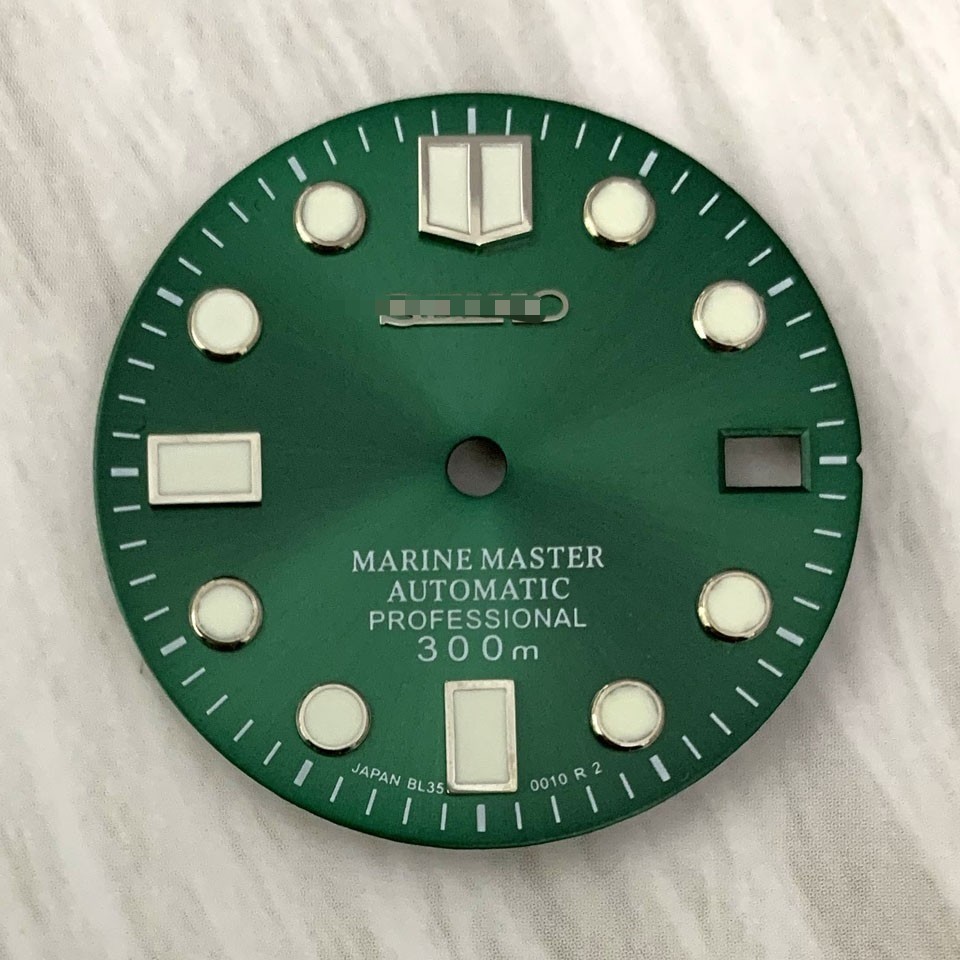 28.5mm Watch Dial Green Luminous Date Fit NH35 NH36 NH38 Movement
