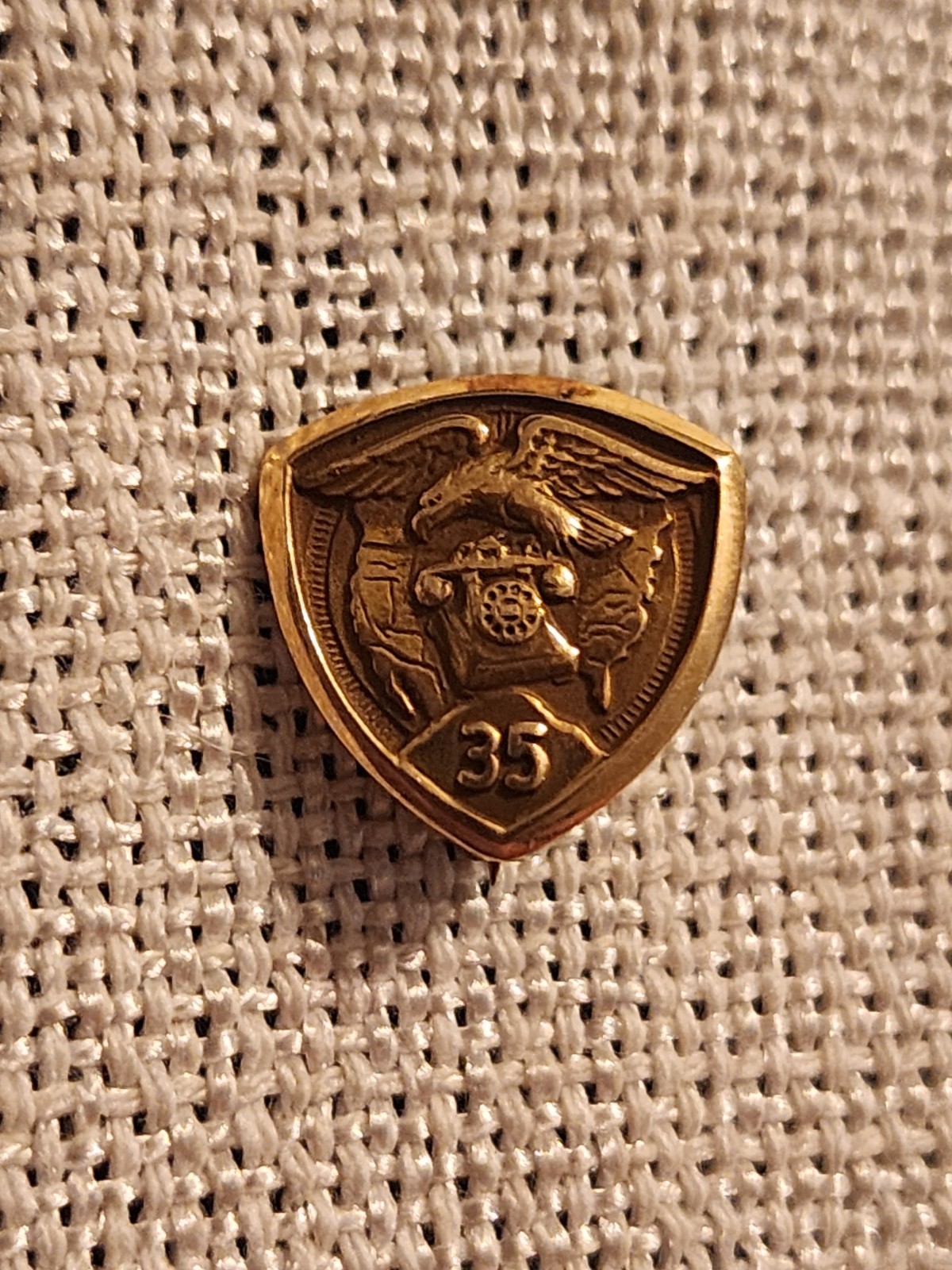 Vintage Western Electric 35 Year Service Pin 10K Gold Eagle Telephone