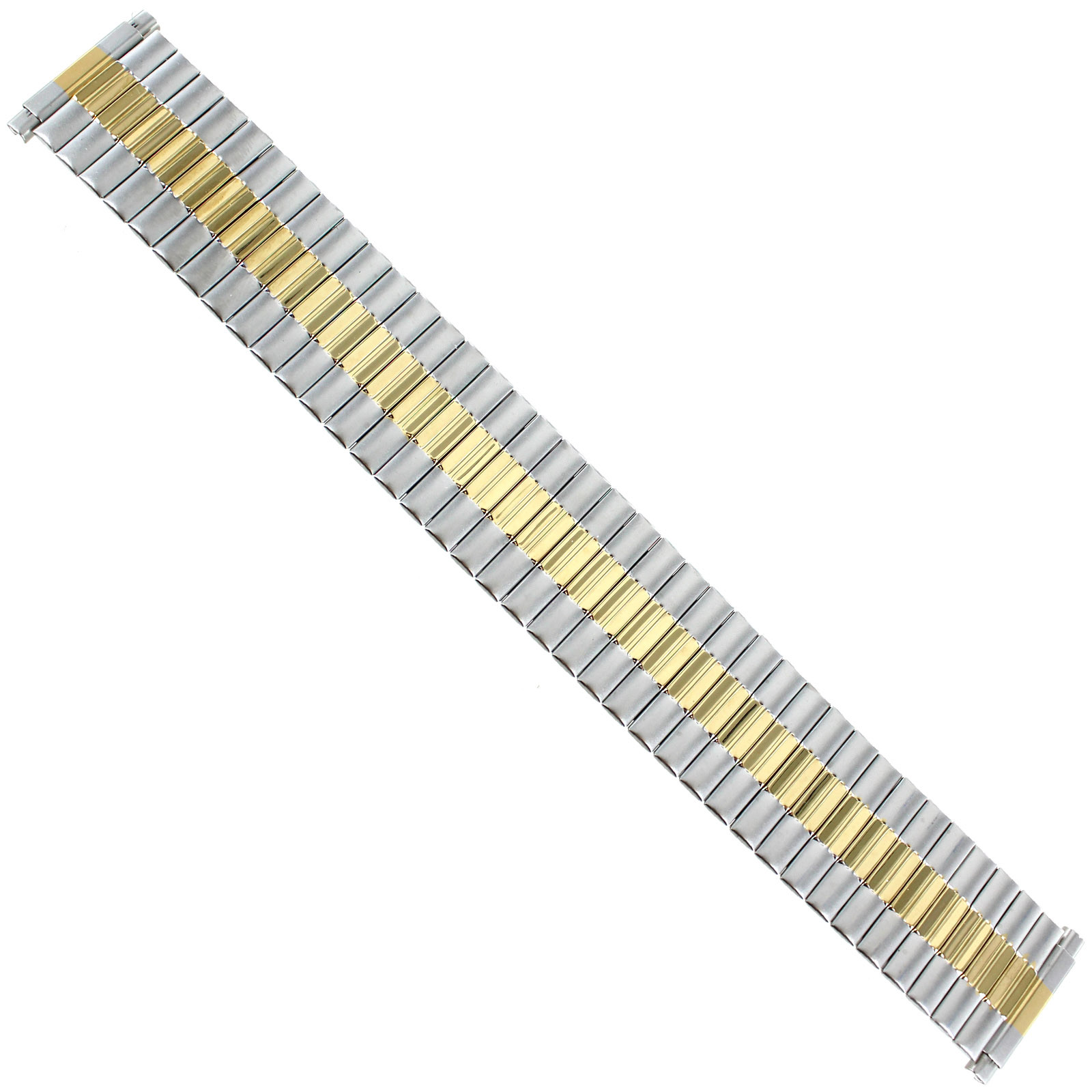 16-21mm Kreisler Gold Silver Tone Wide Dura Flex Stainless Mens Watch Band 705T