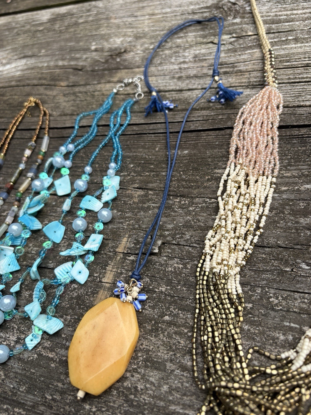 Lot of 5 Beaded Seed Bead Necklaces Lightweight Long Daily Wear