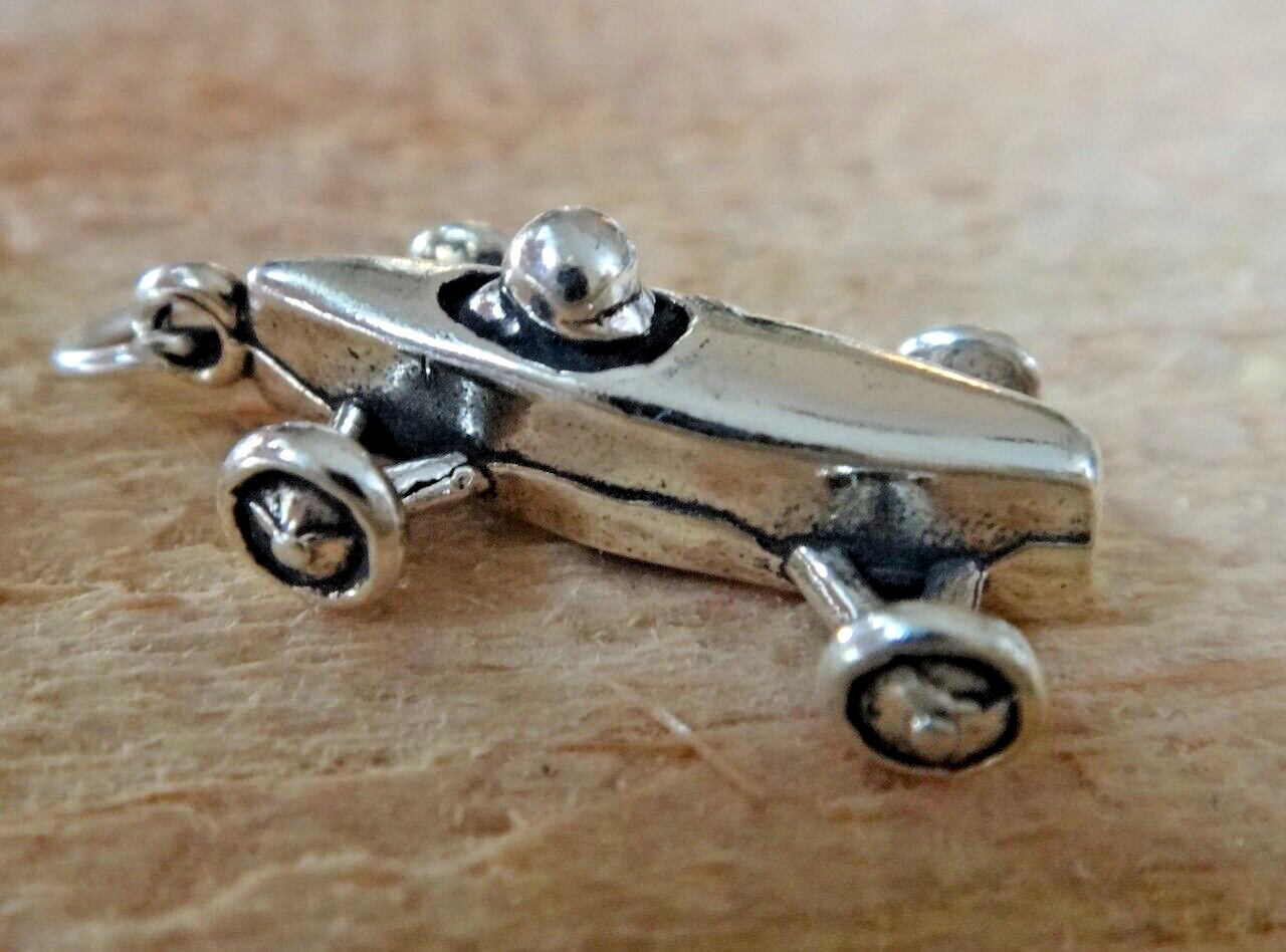 Sterling Silver 3D 24x12mm 3.5 gram Scouts Soap Box Derby Style Car Charm