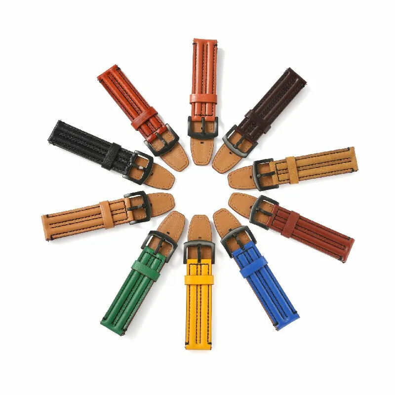 Cow Leather Watch Strap 20mm 22 24mm Stitching Watch Band Vintage Wristband Belt