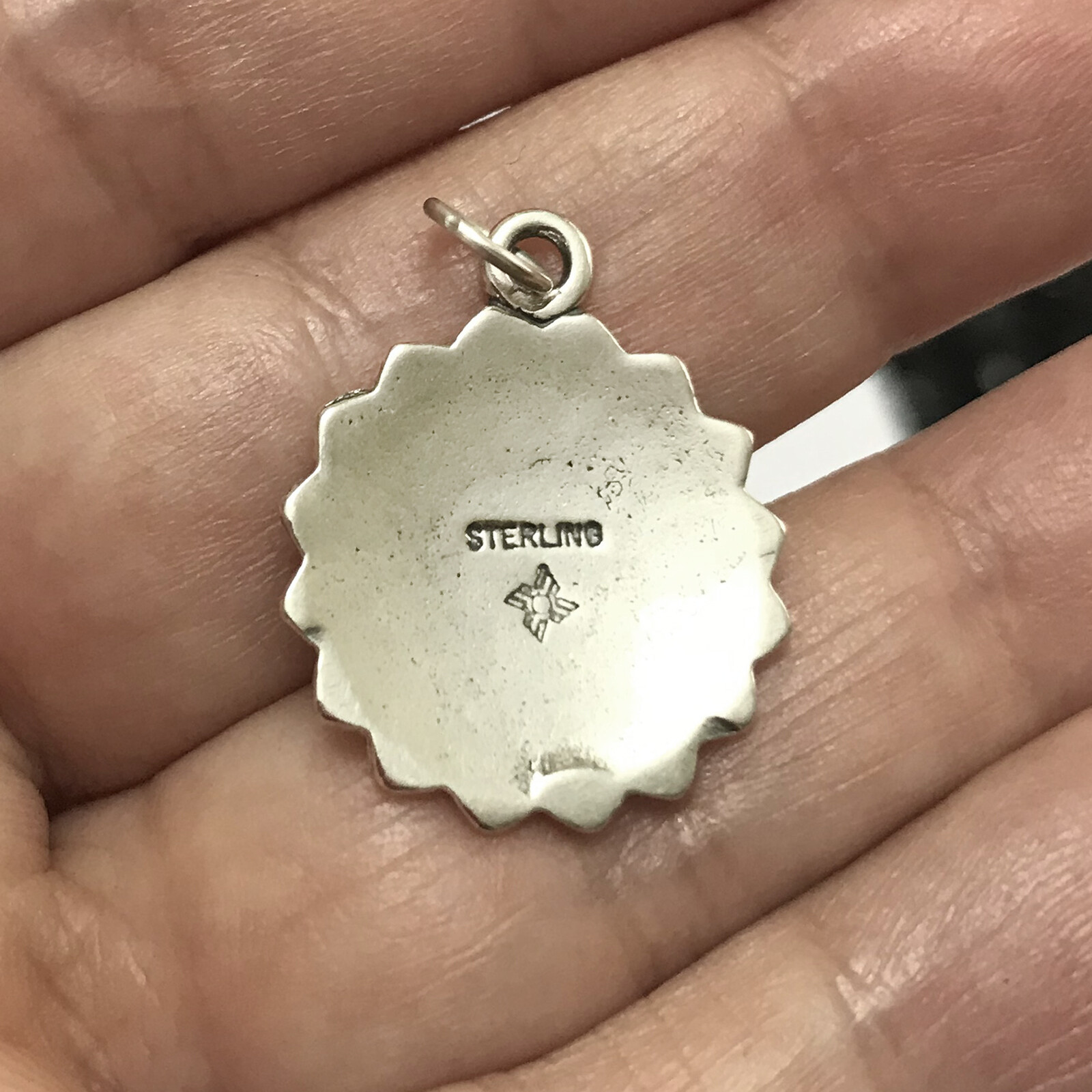 Native American Indian Sun Face 925 Solid Sterling Silver Charm Pendant Sunface