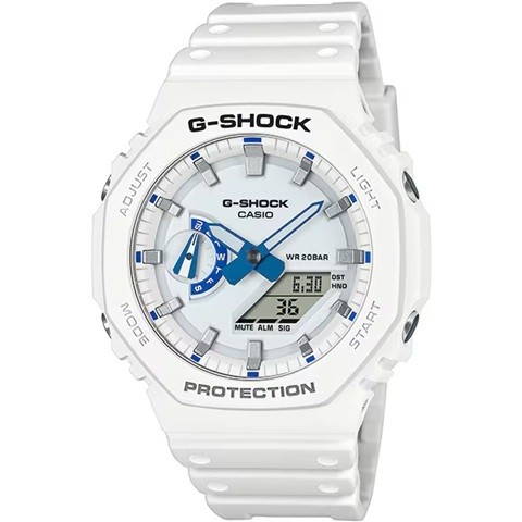 brand new CASIO G SHOCK GA 2100HDS 7AJF White Blue Luminous Dial 20 ATM Waterpro